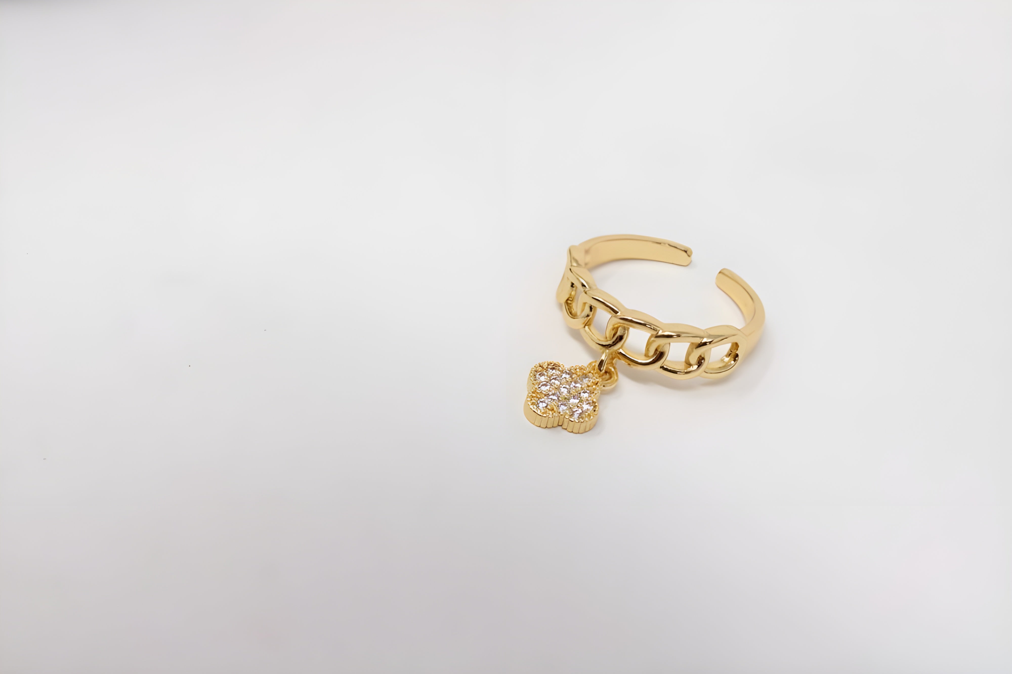 Golden & Silver Lucky Leaf Chain Ring