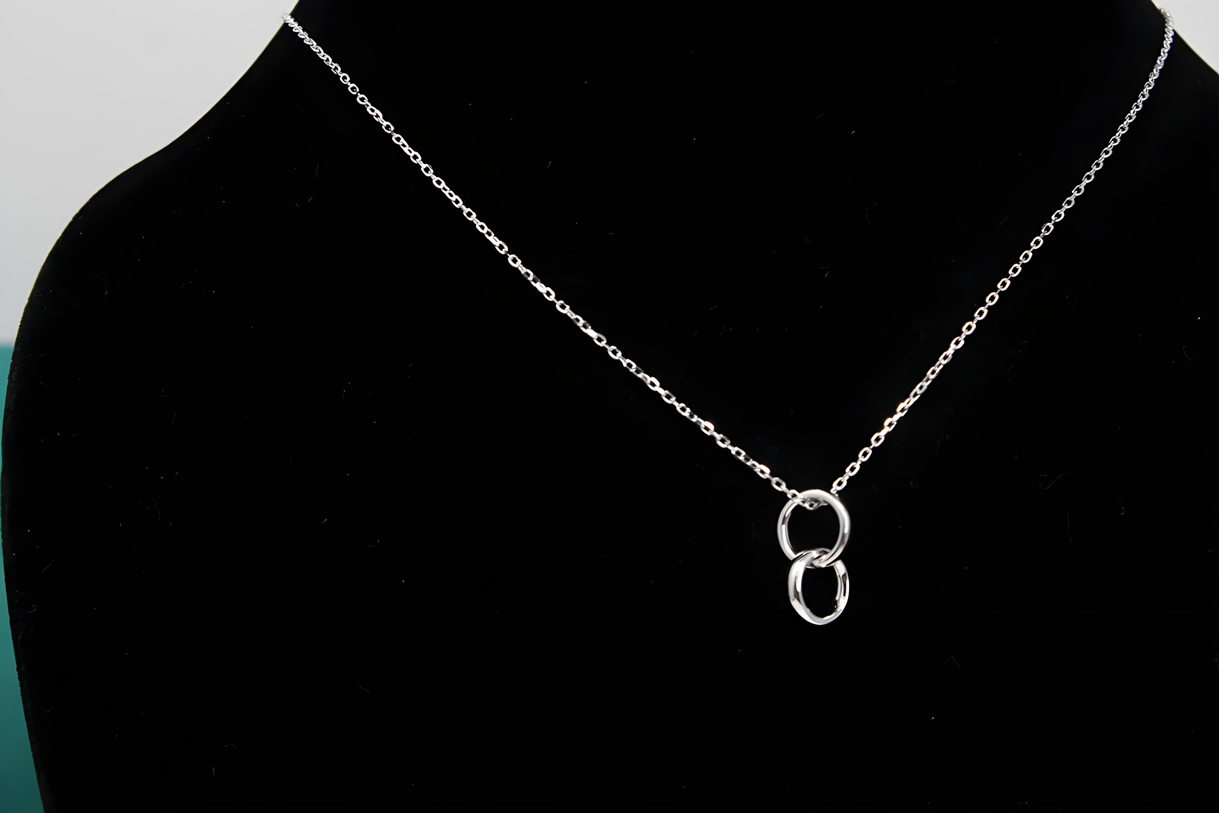 Sterling Silver Twin Circle Crystal Pendant