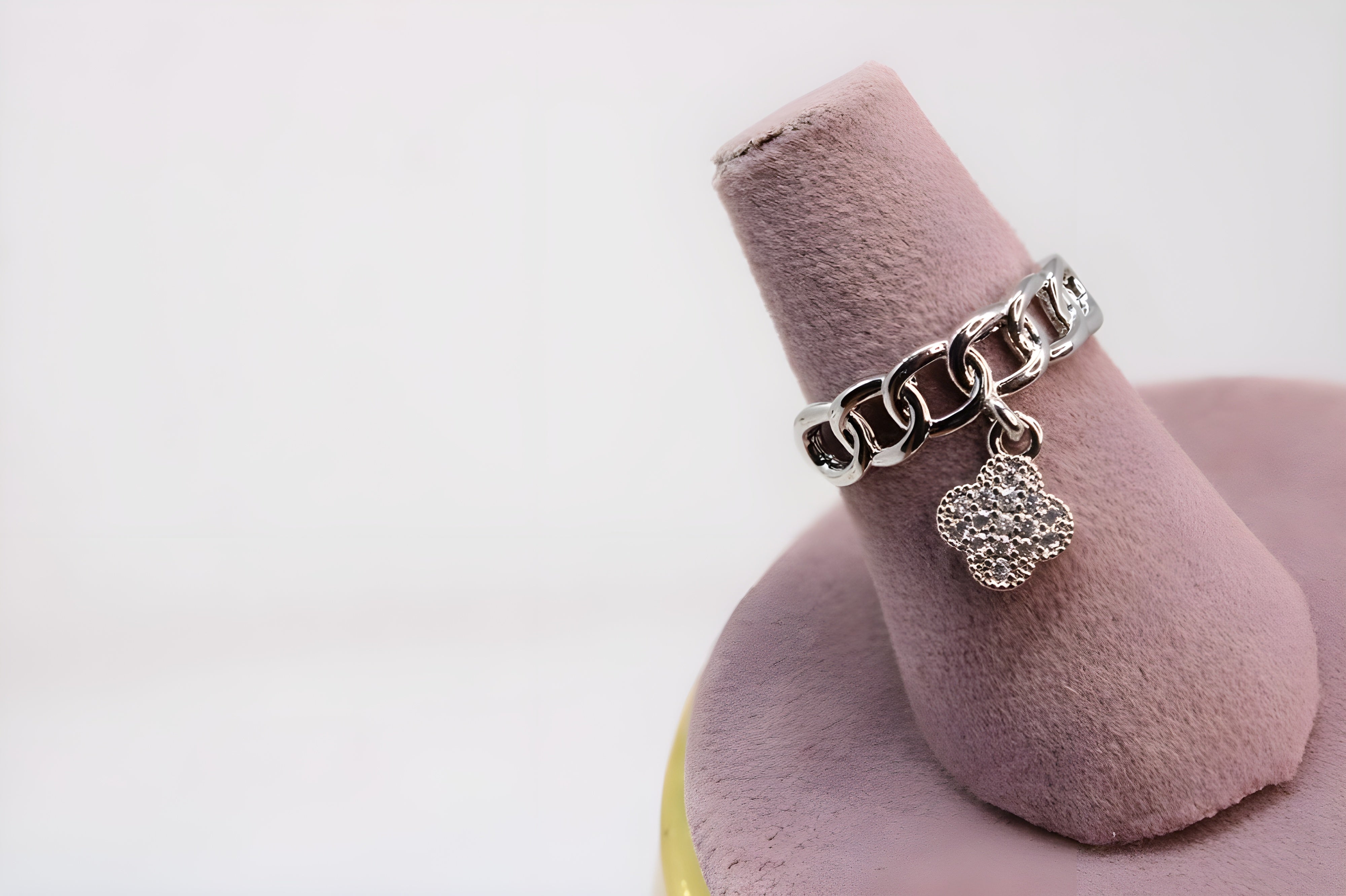 Golden & Silver Lucky Leaf Chain Ring