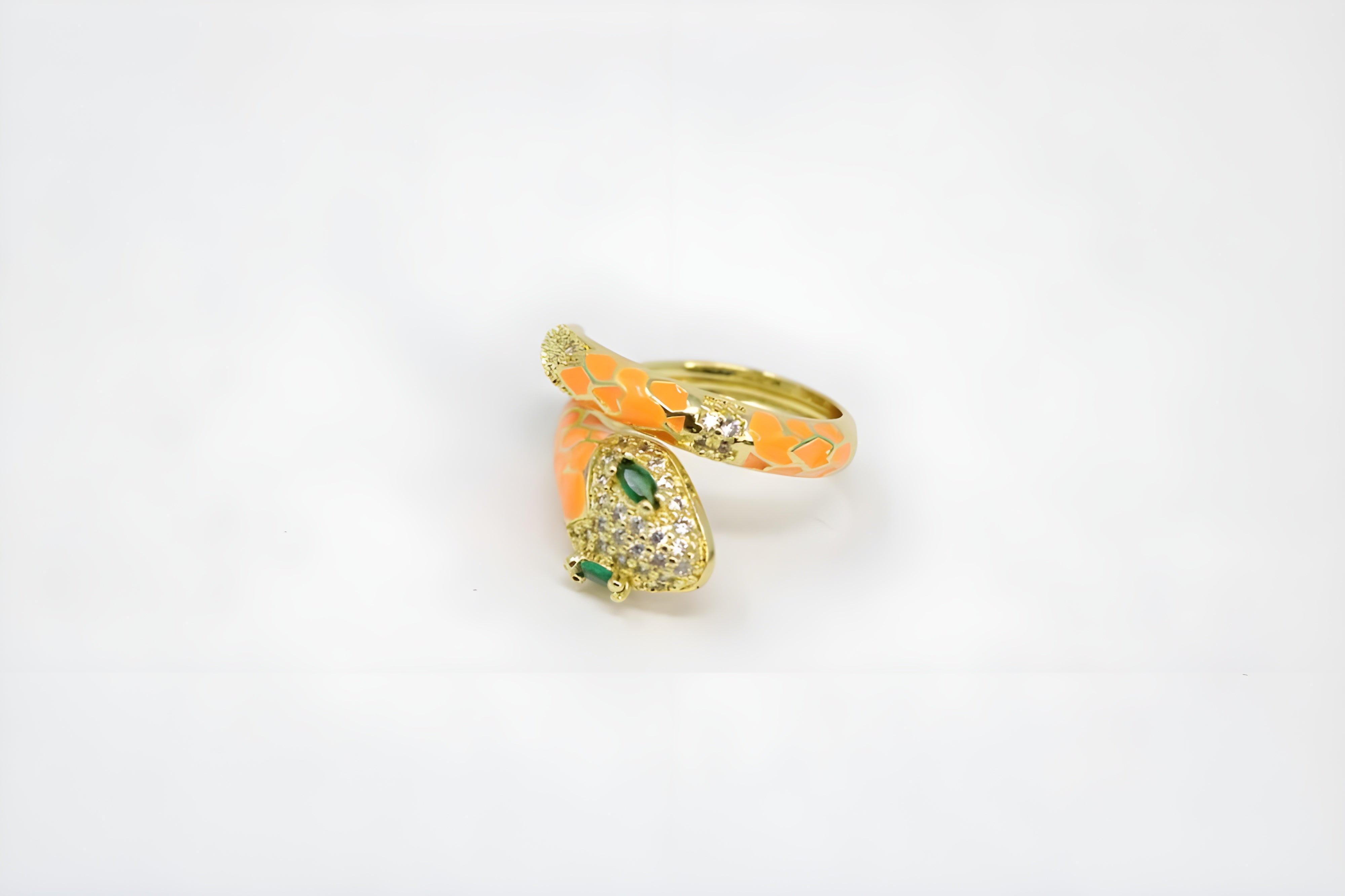 Golden Serpent Crystal Ring