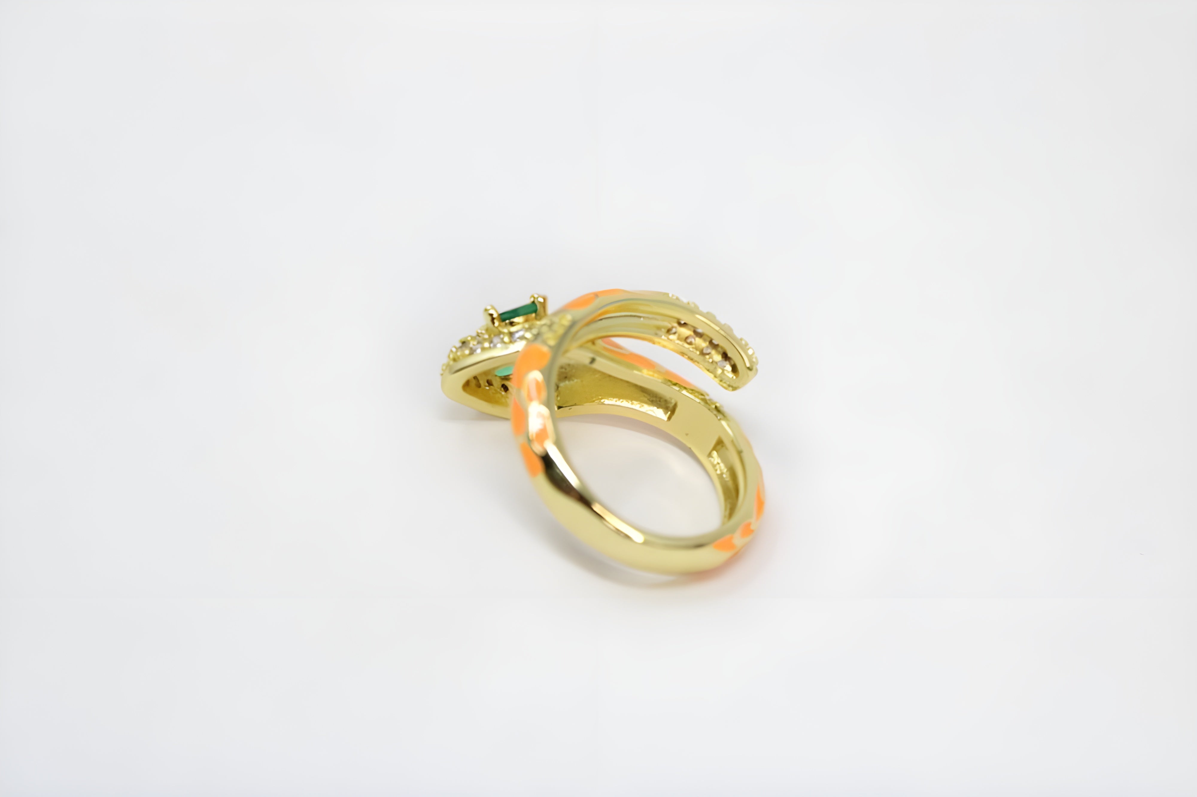 Golden Serpent Crystal Ring