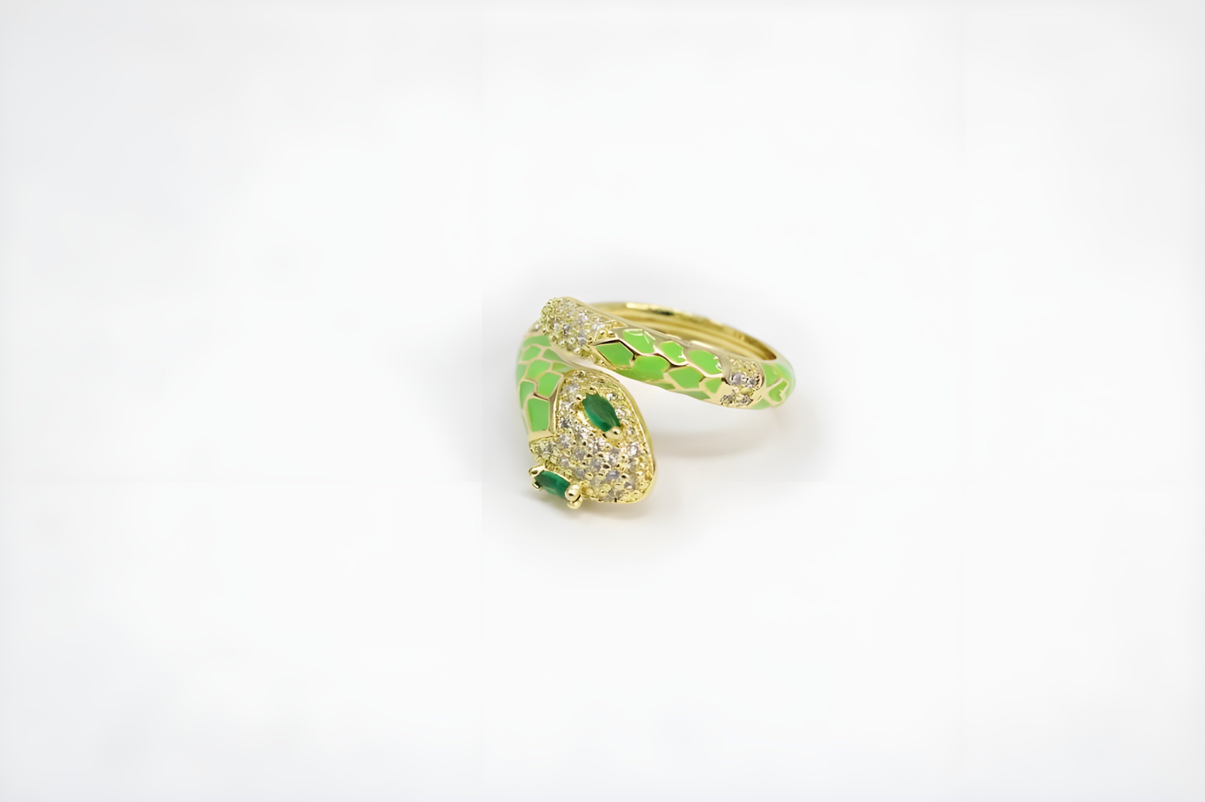 Golden Serpent Crystal Ring