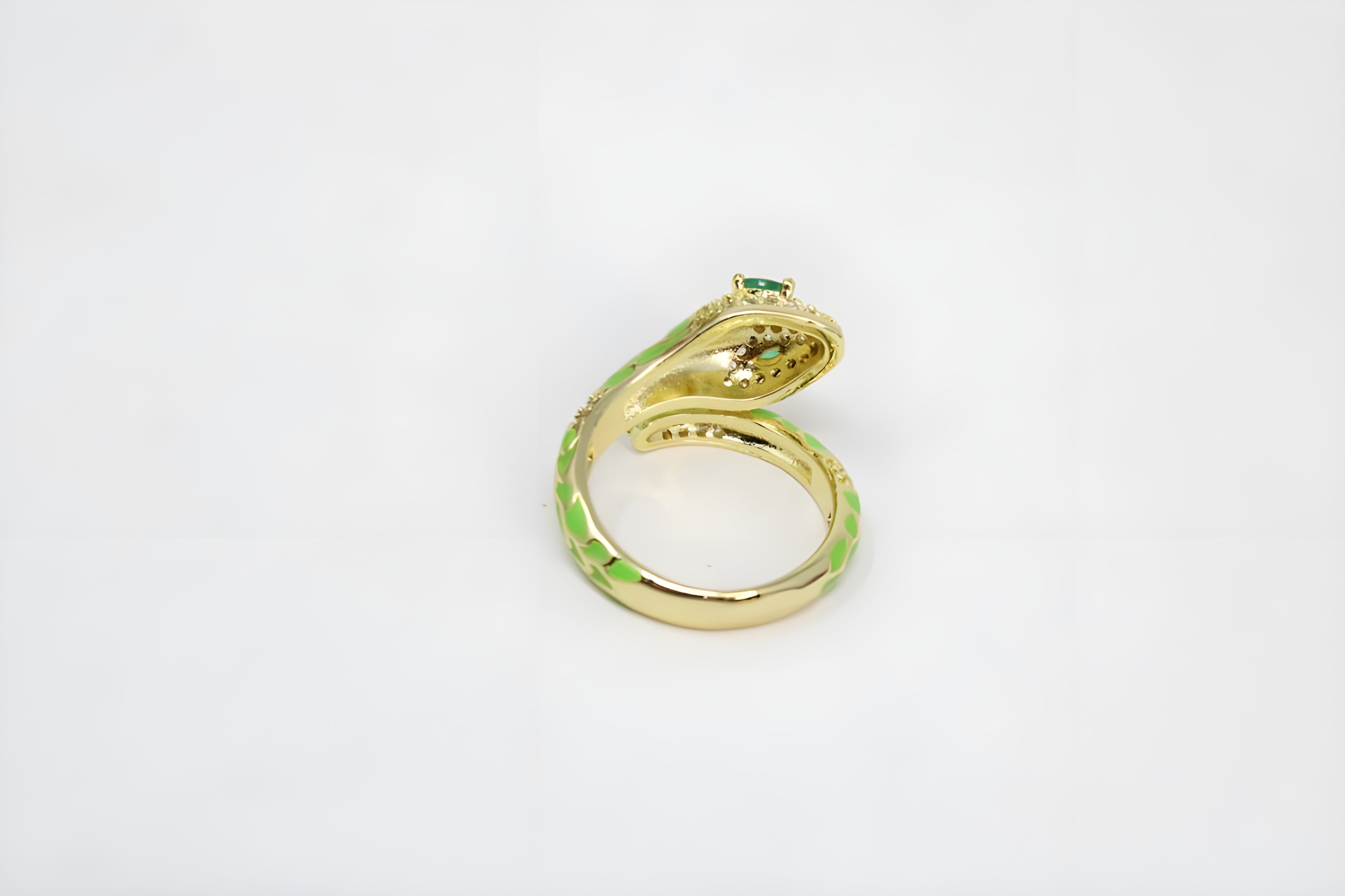 Golden Serpent Crystal Ring