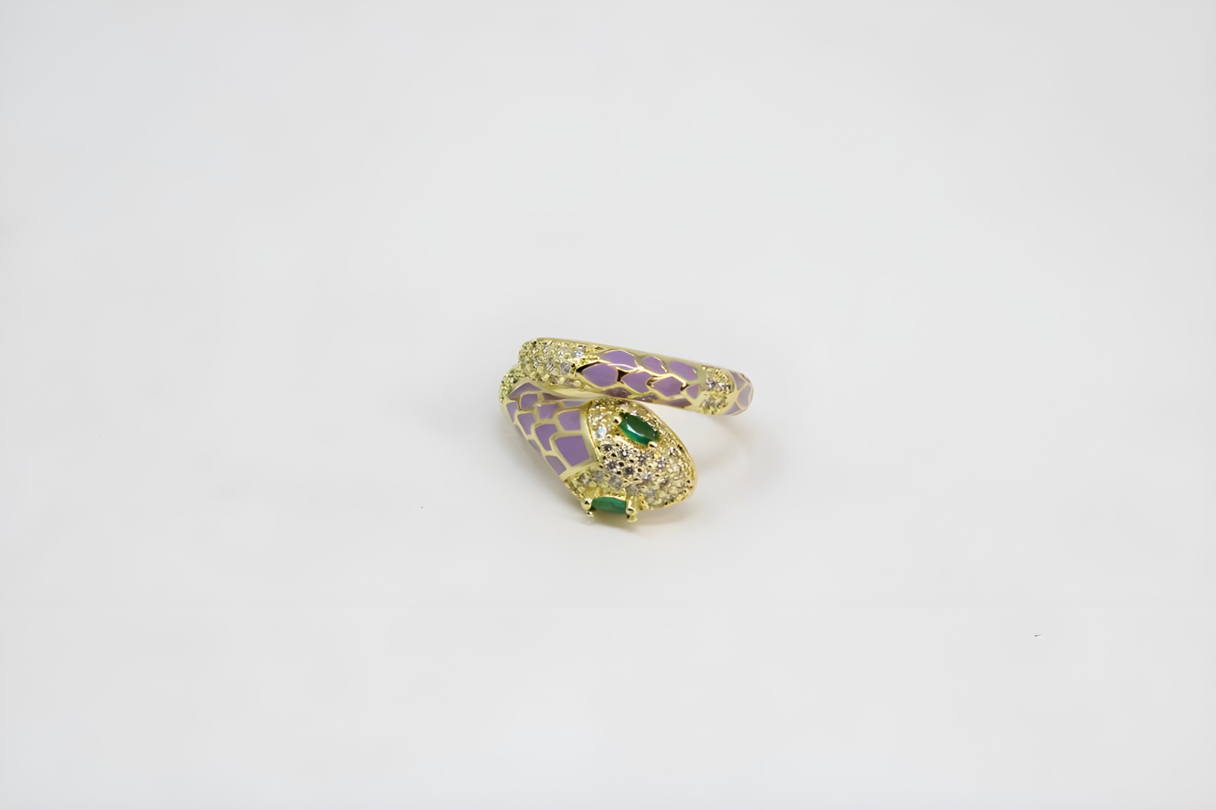 Golden Serpent Crystal Ring