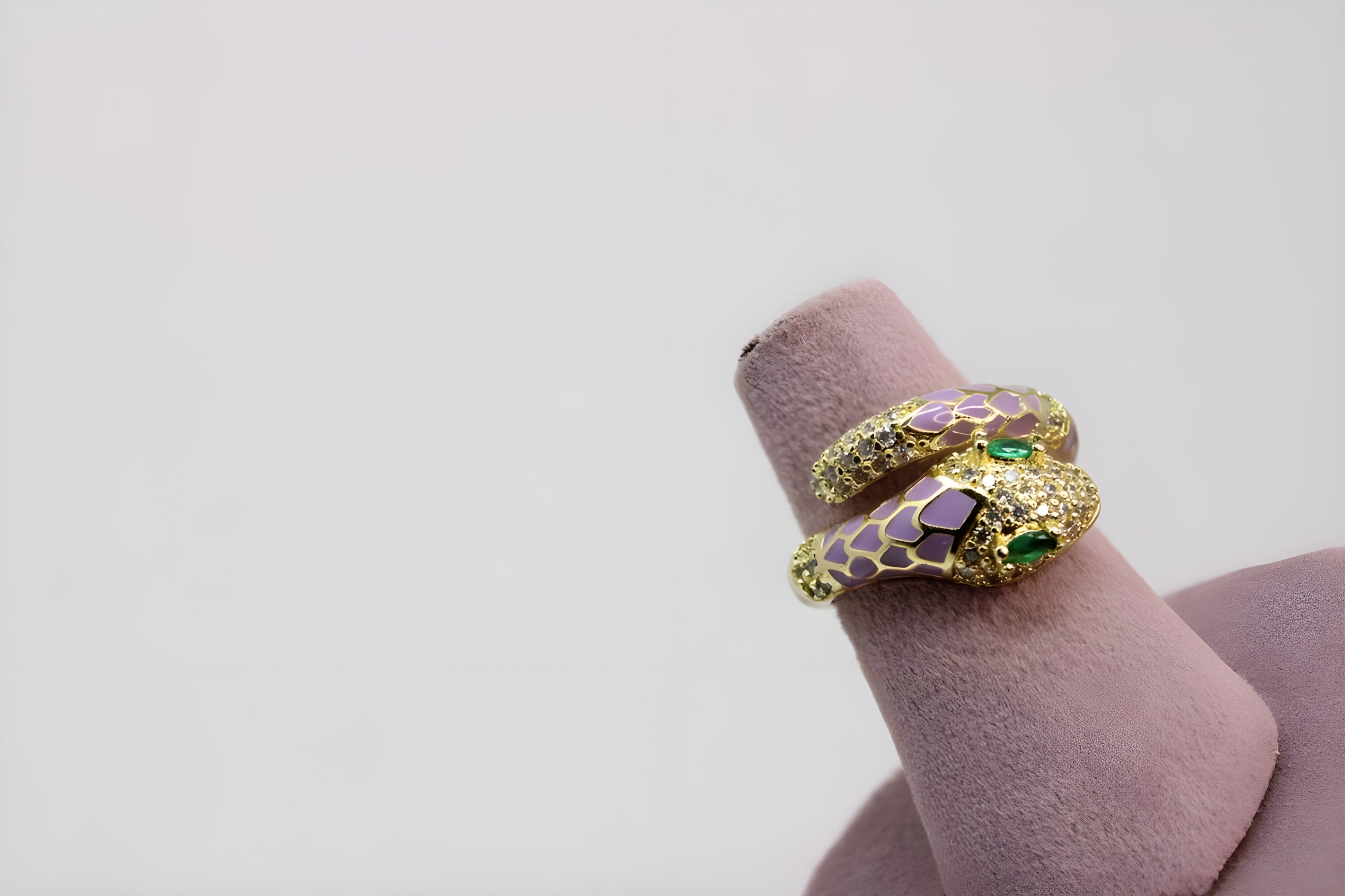 Golden Serpent Crystal Ring