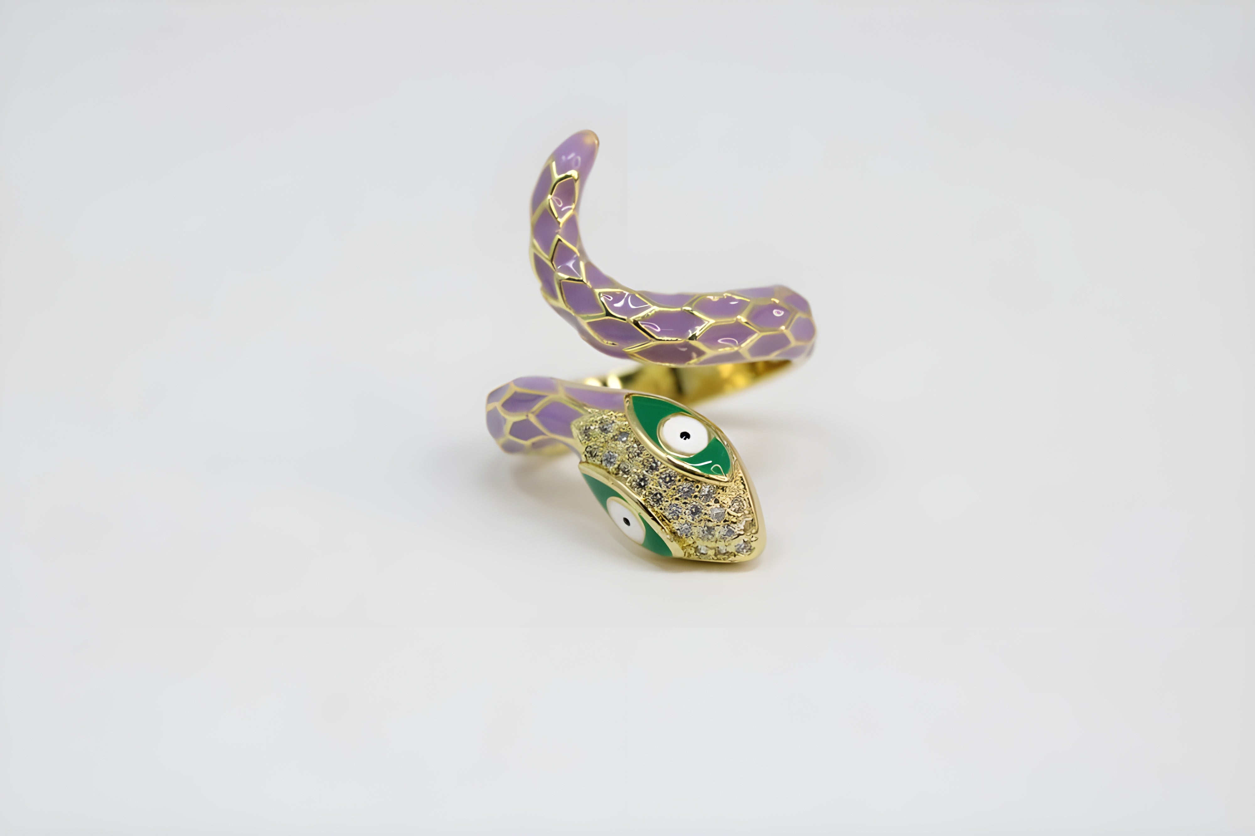 Multicolor Serpent Crystal Ring