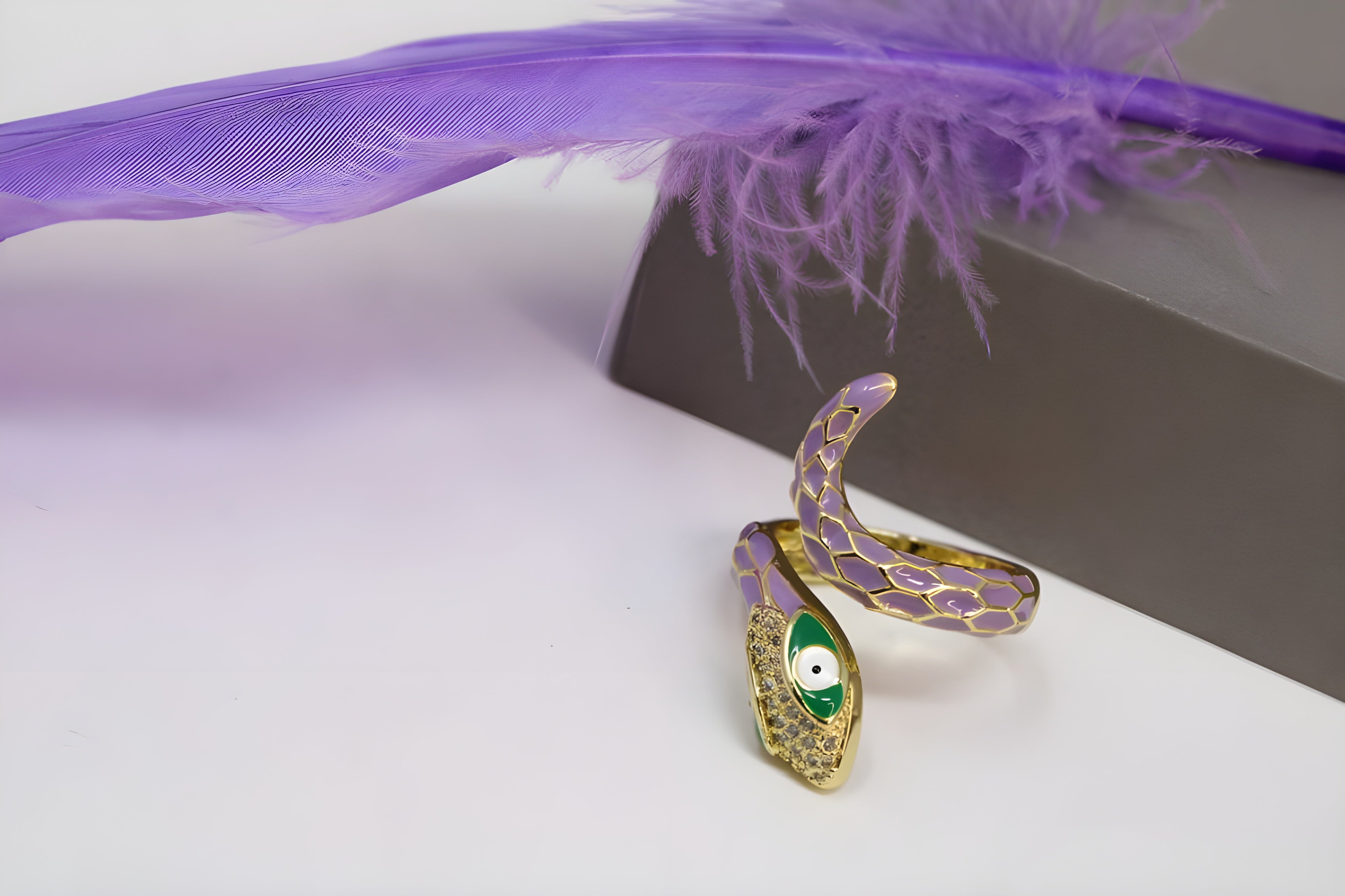 Multicolor Serpent Crystal Ring