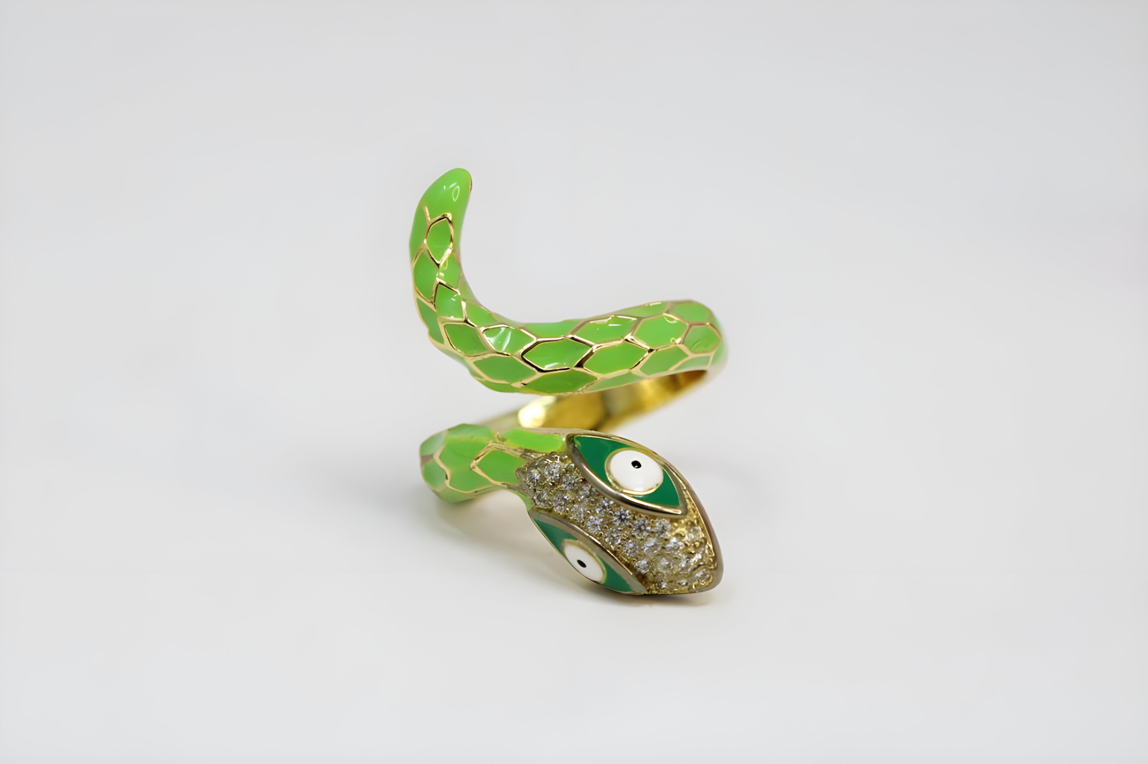 Multicolor Serpent Crystal Ring