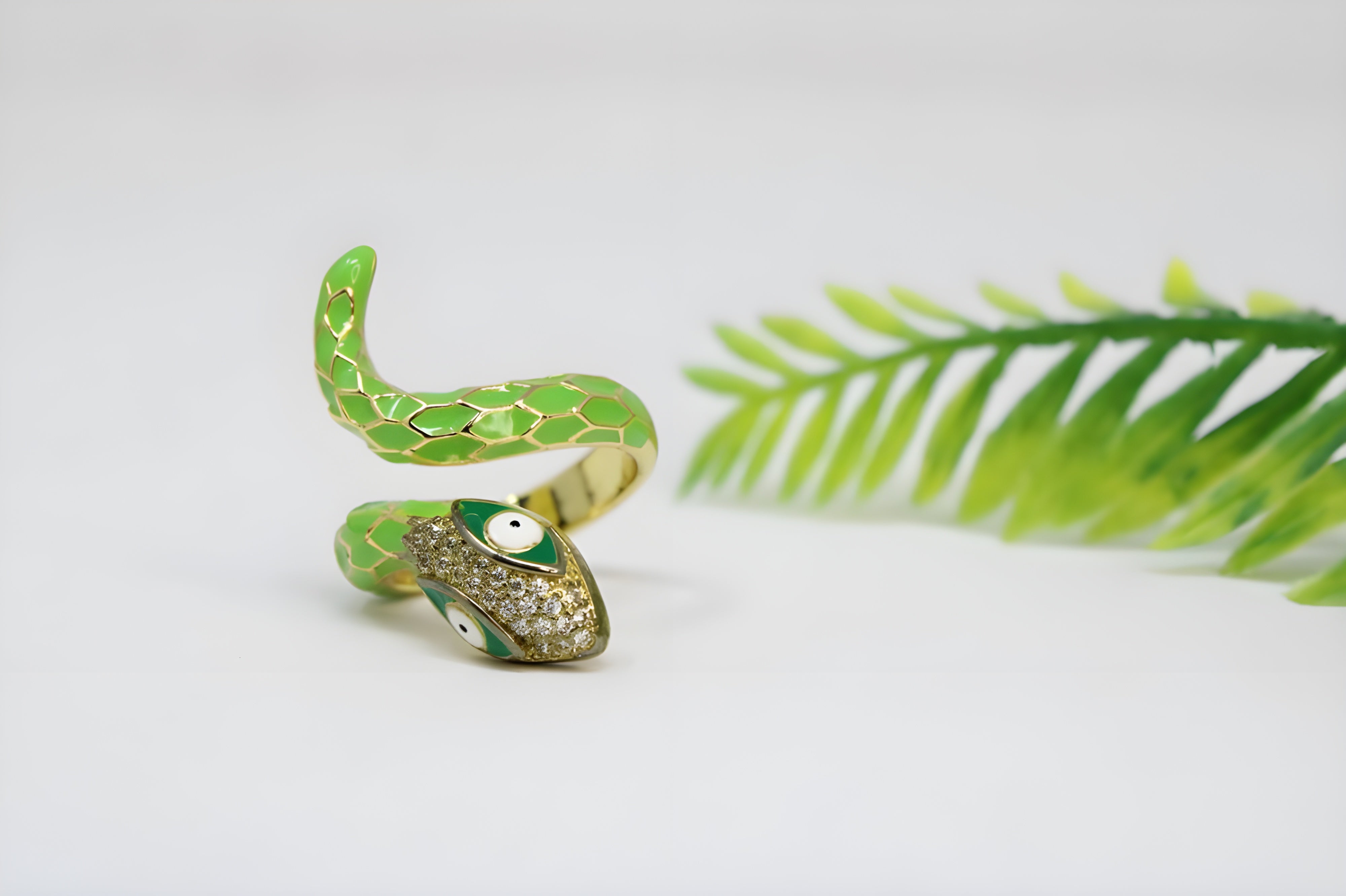 Multicolor Serpent Crystal Ring