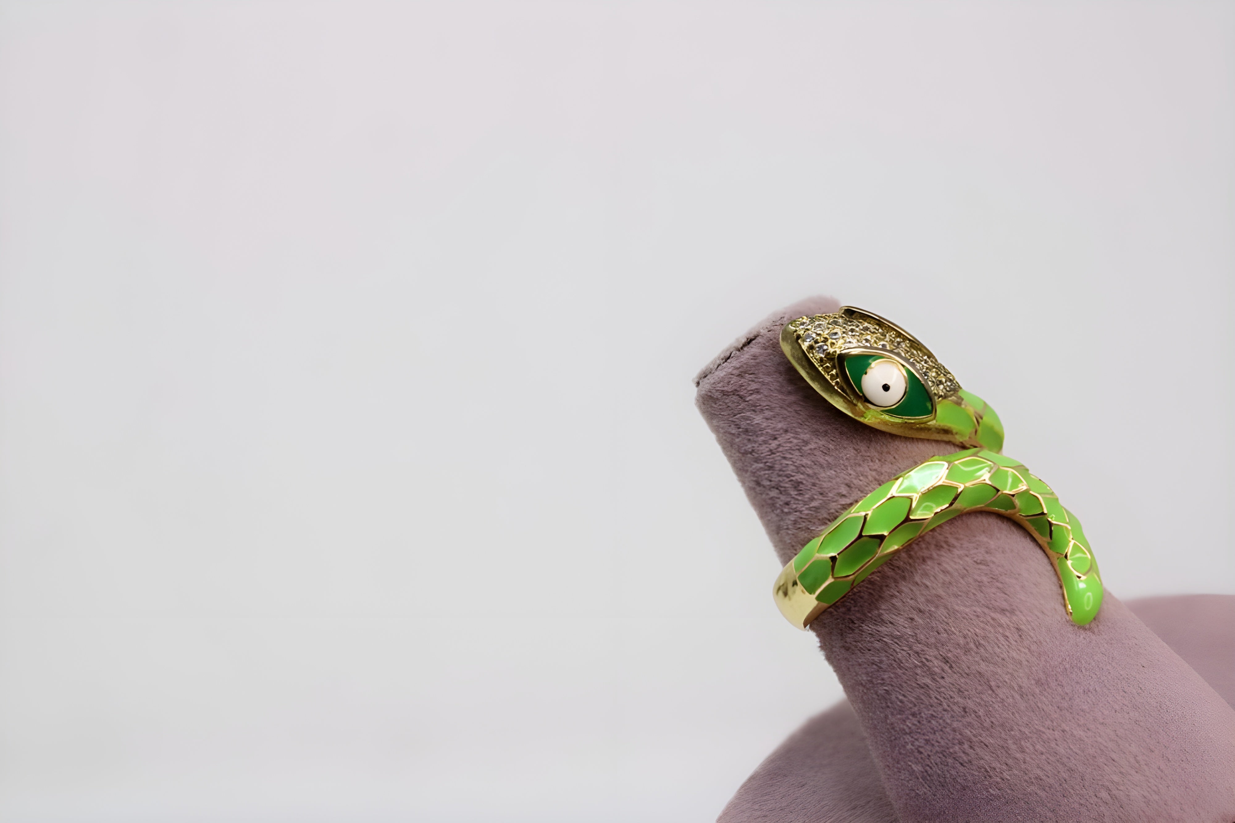 Multicolor Serpent Crystal Ring