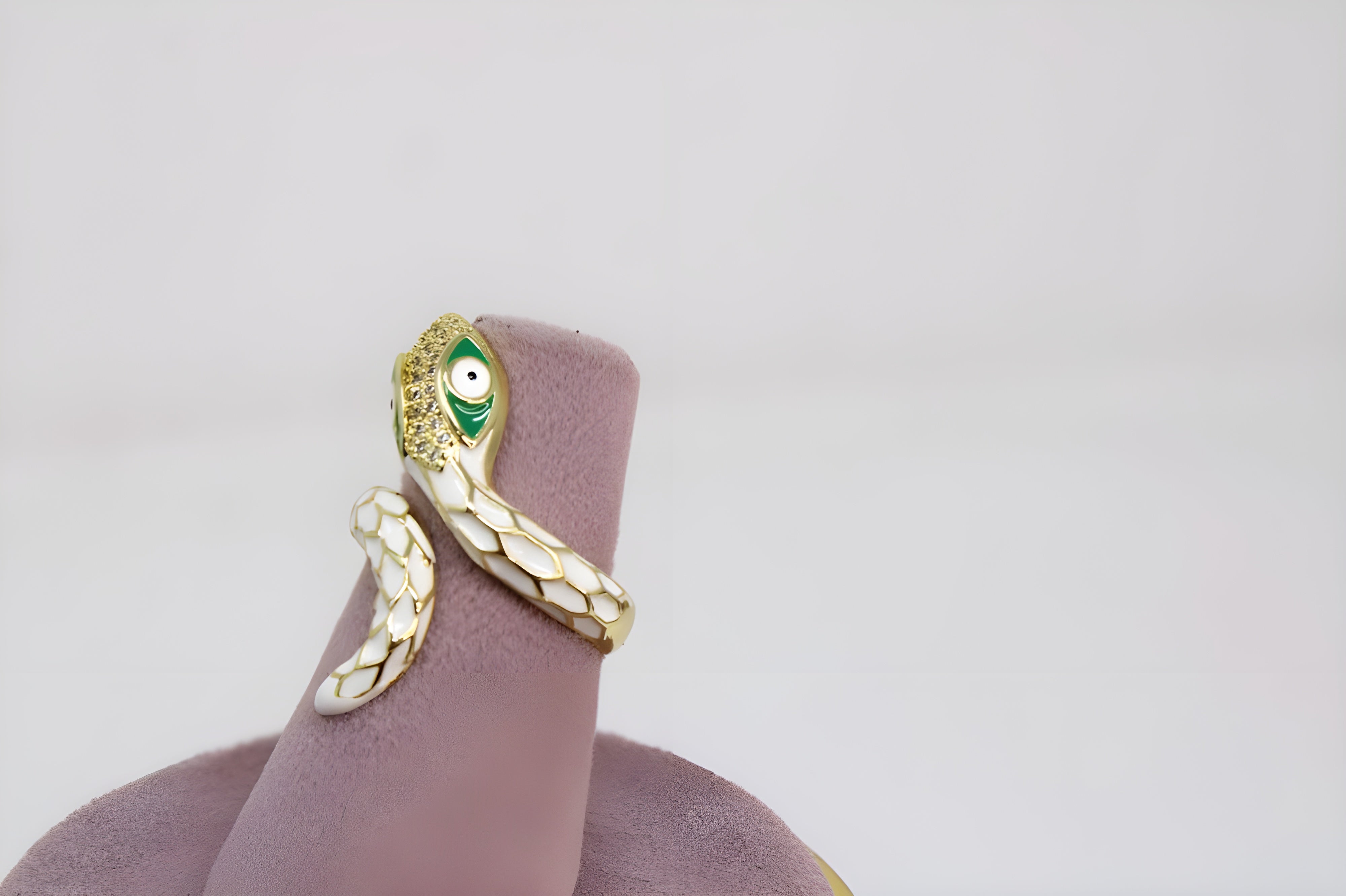 Multicolor Serpent Crystal Ring