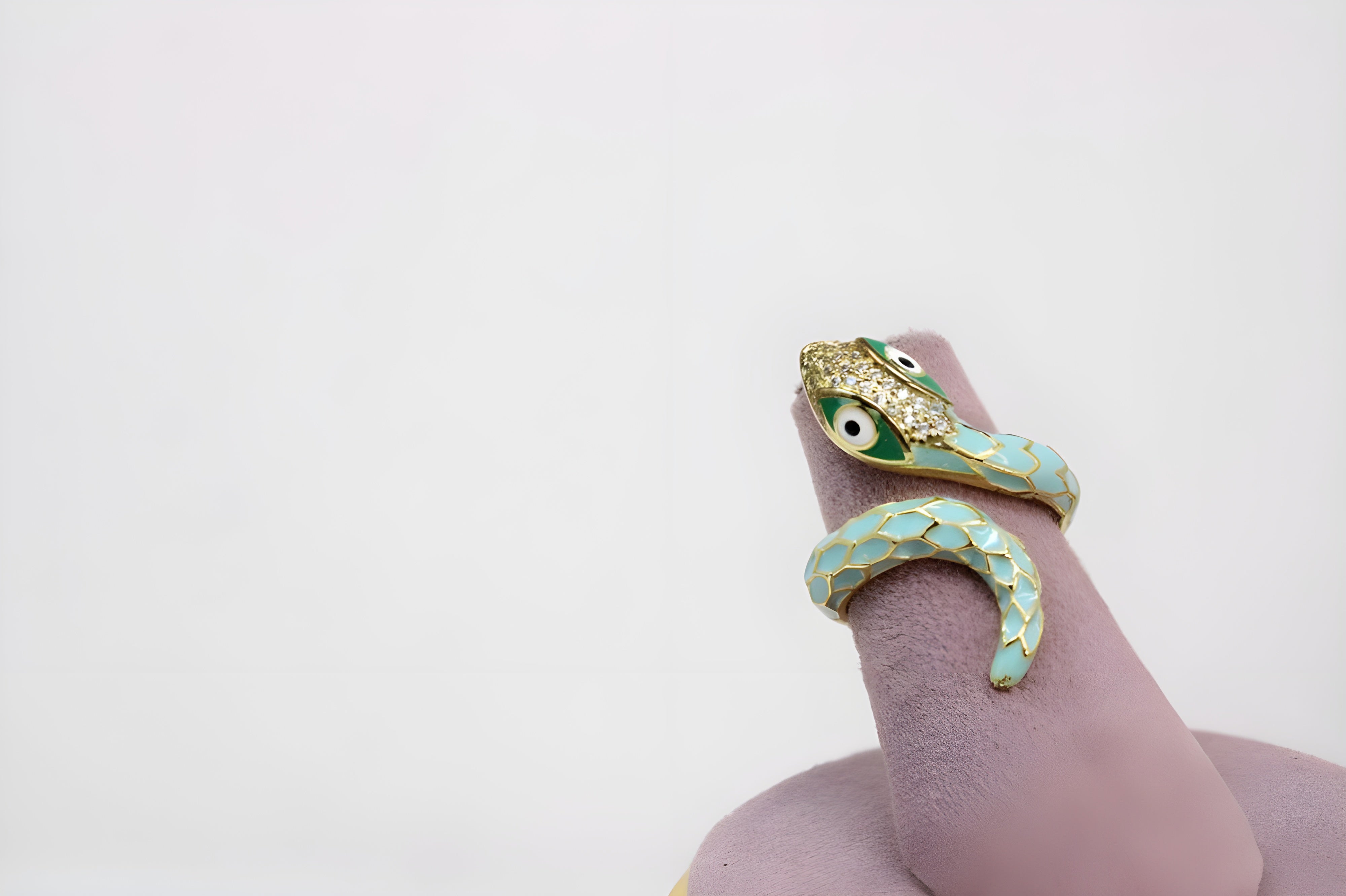 Multicolor Serpent Crystal Ring