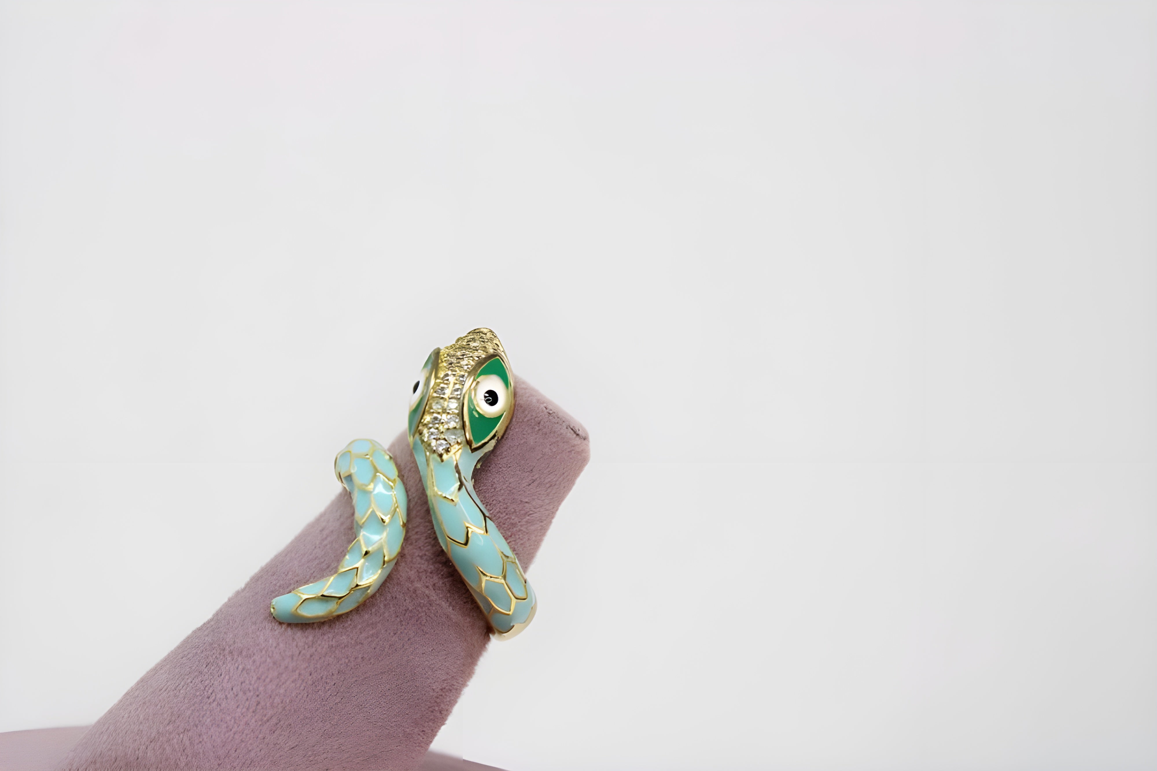 Multicolor Serpent Crystal Ring