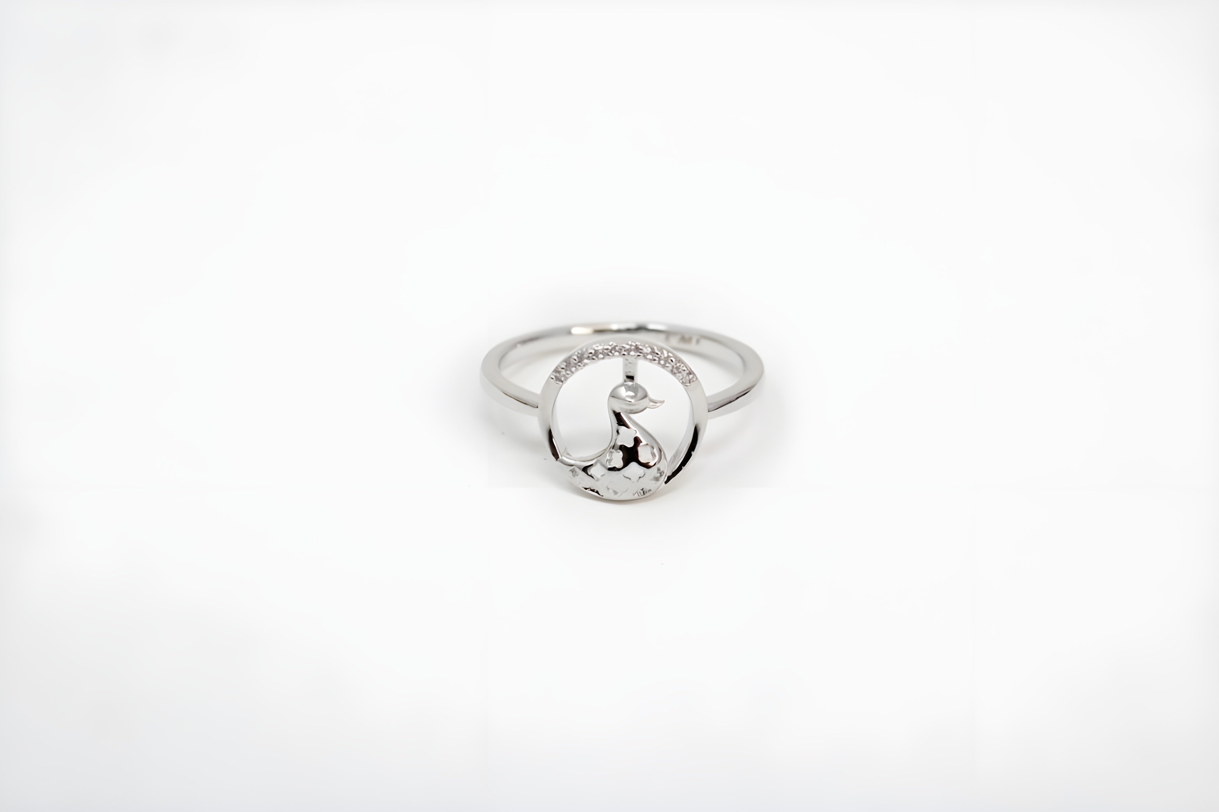 Soaring Grace Crystal Bird Silver Ring