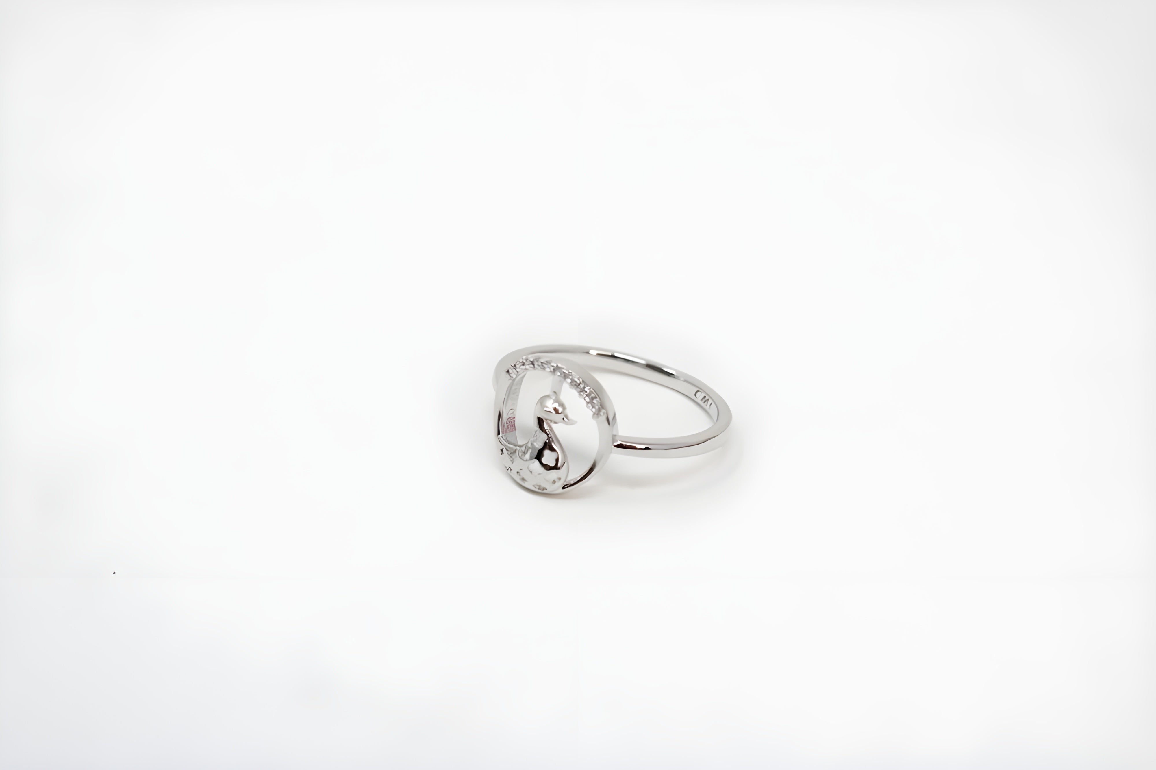 Soaring Grace Crystal Bird Silver Ring