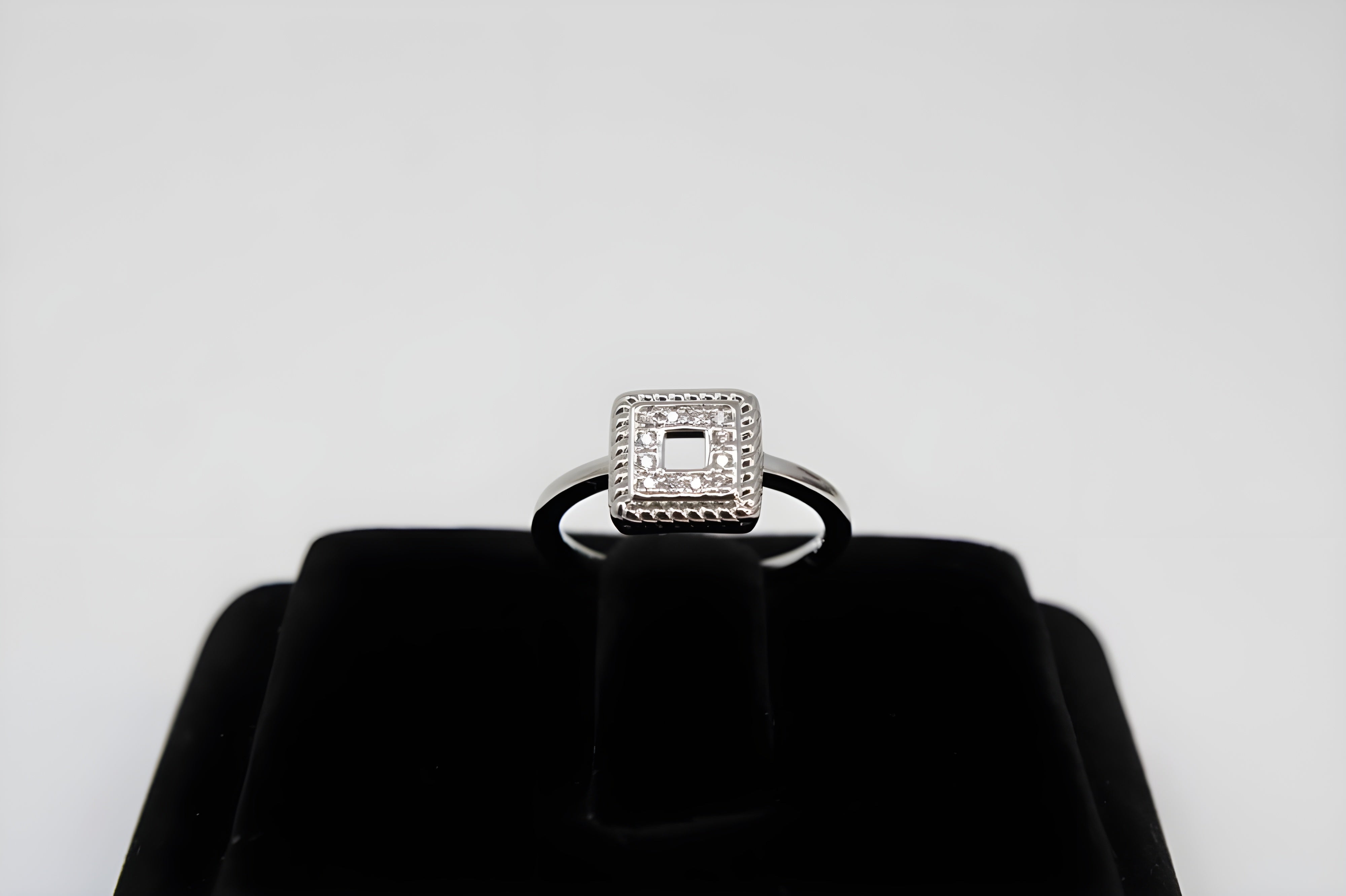 Radiant Rectangular Crystal Silver Ring