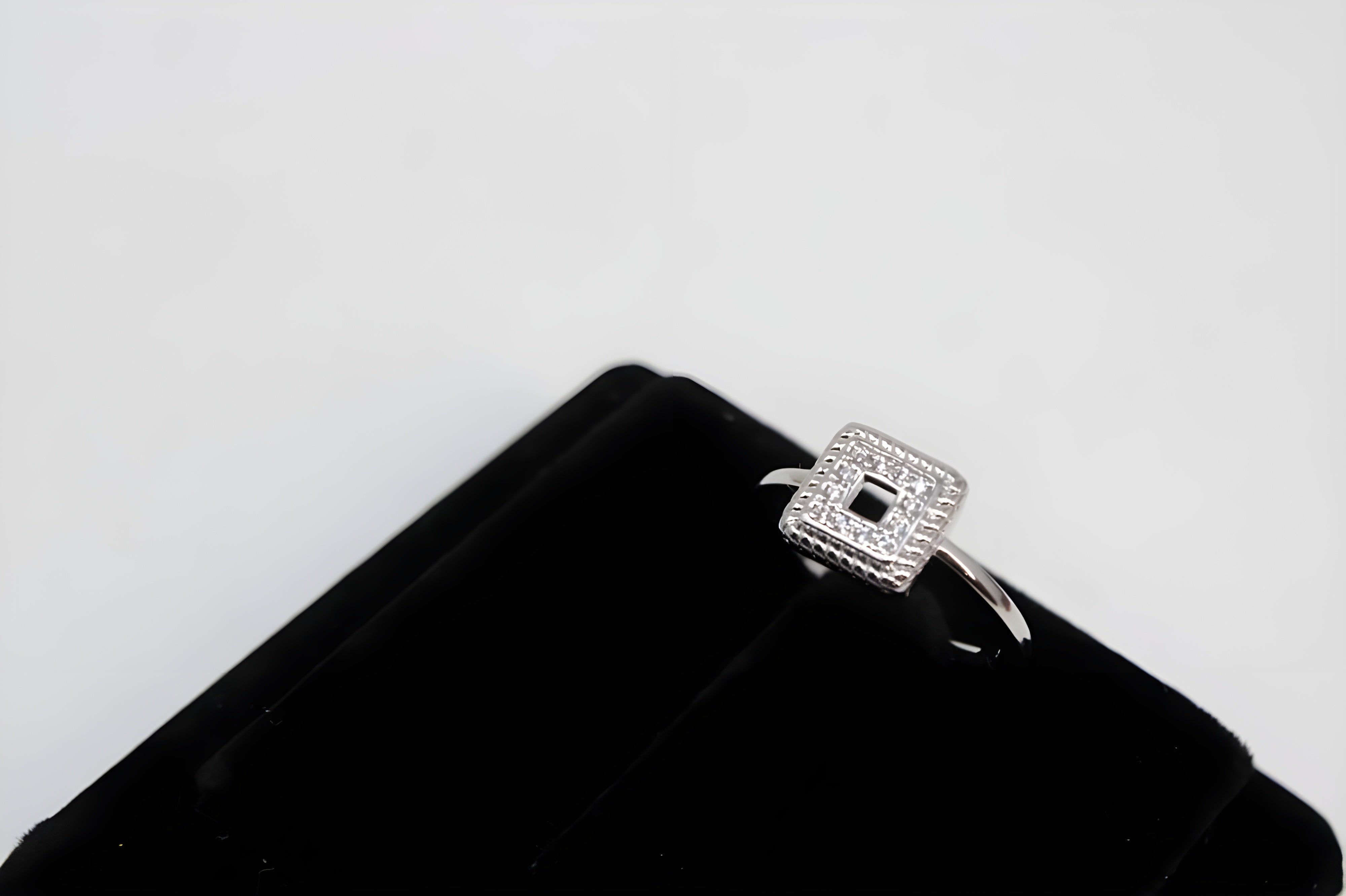 Radiant Rectangular Crystal Silver Ring