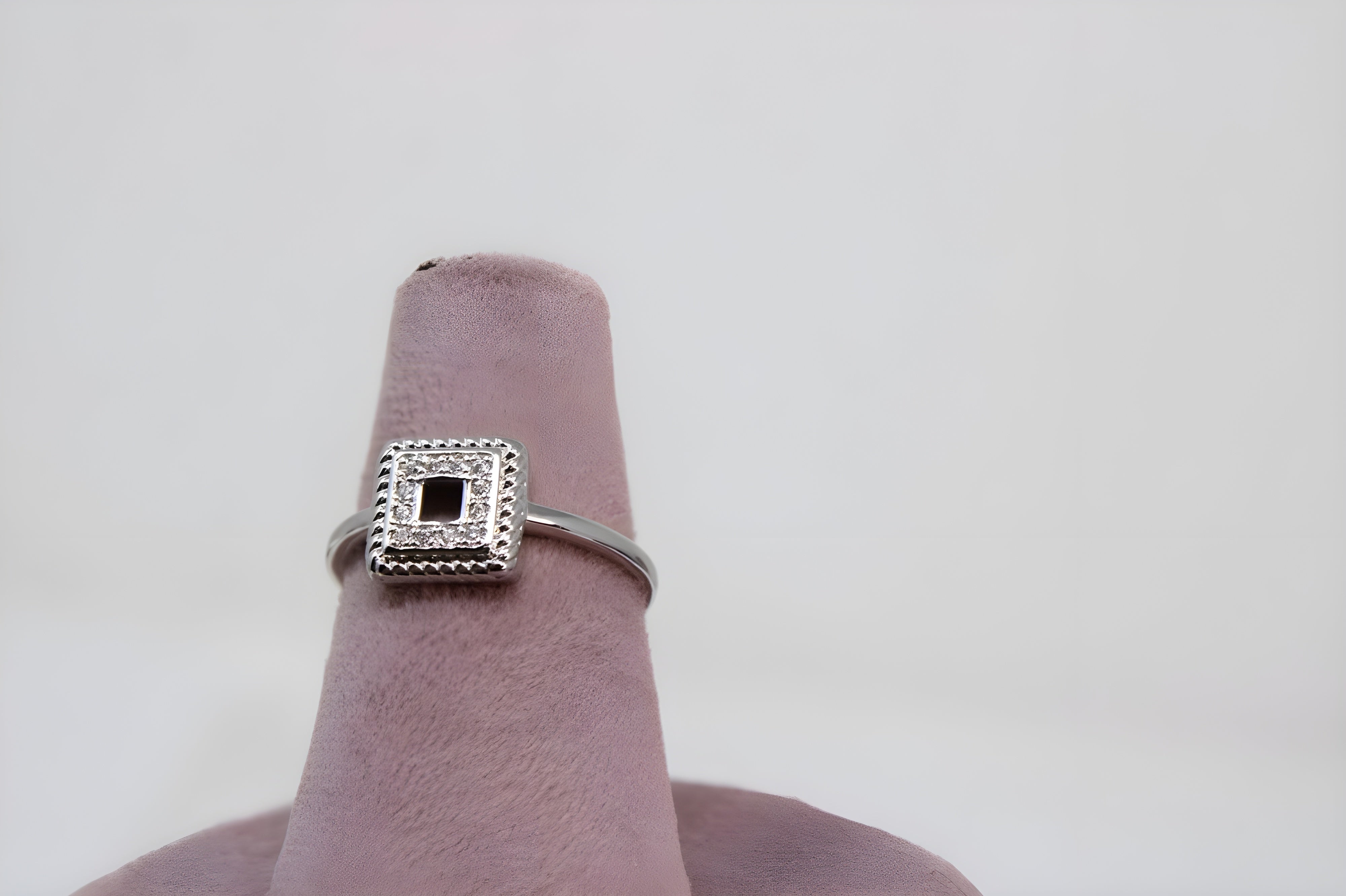 Radiant Rectangular Crystal Silver Ring