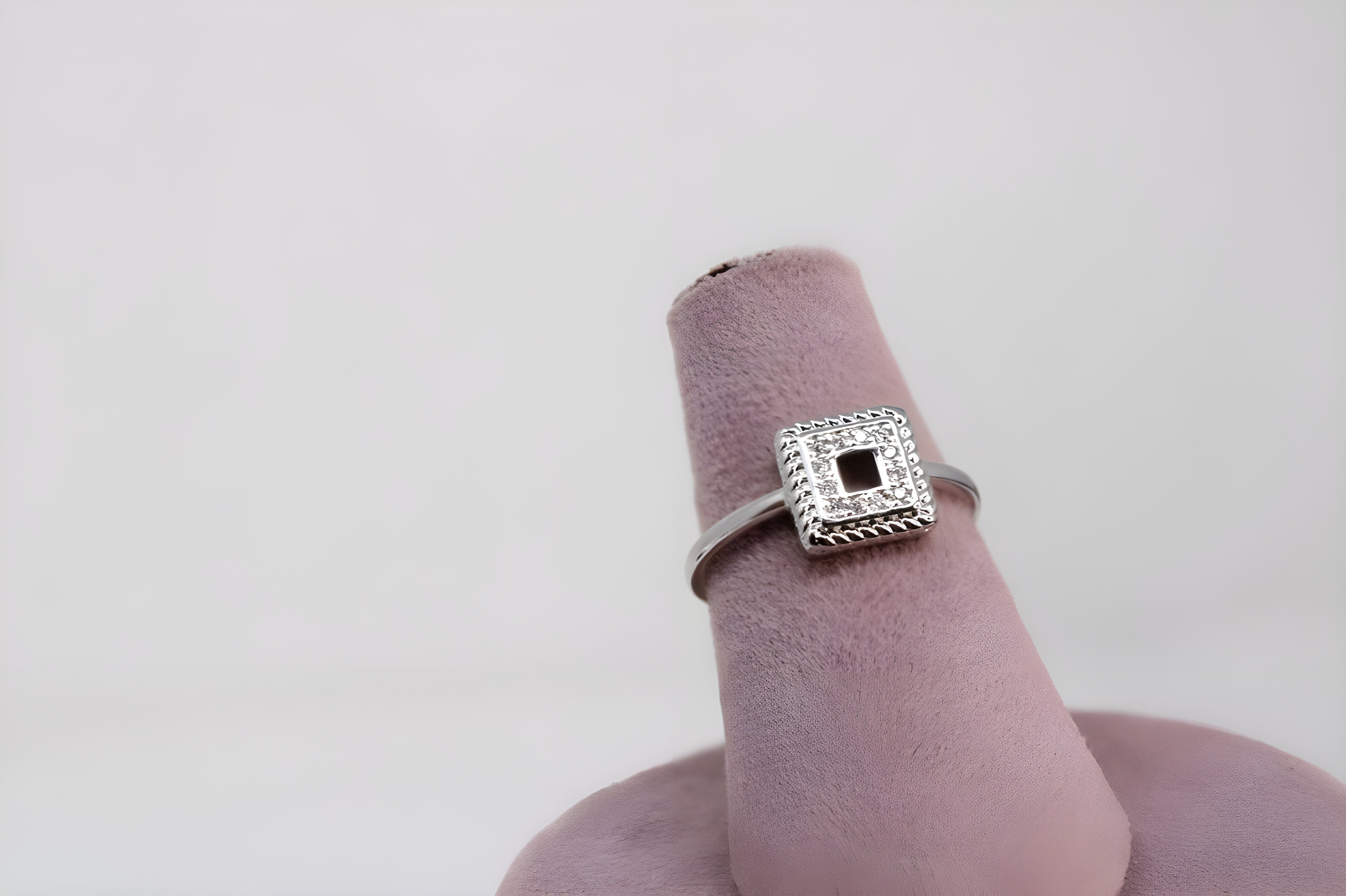 Radiant Rectangular Crystal Silver Ring