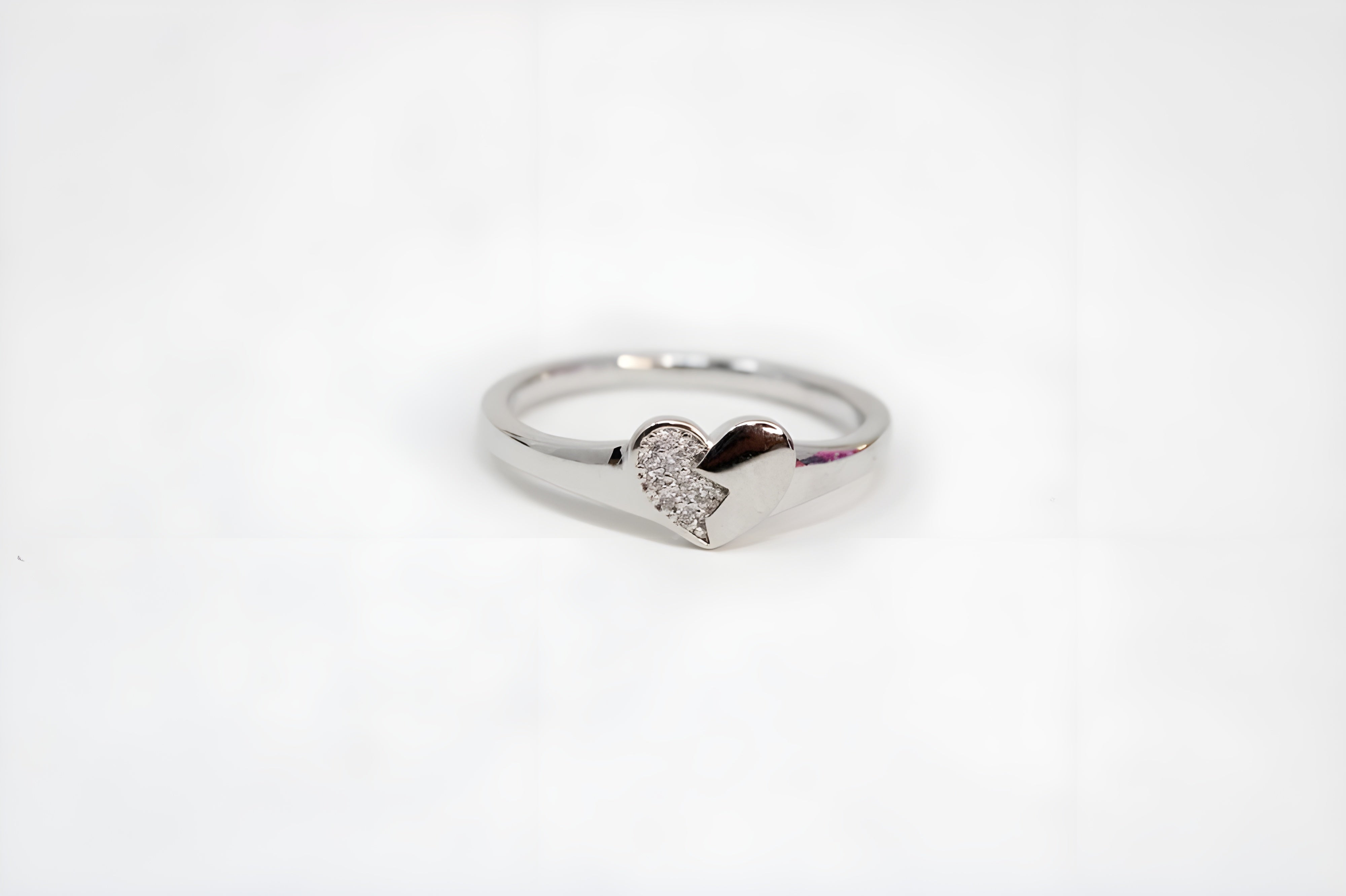 Heartfelt Crystal Silver Ring