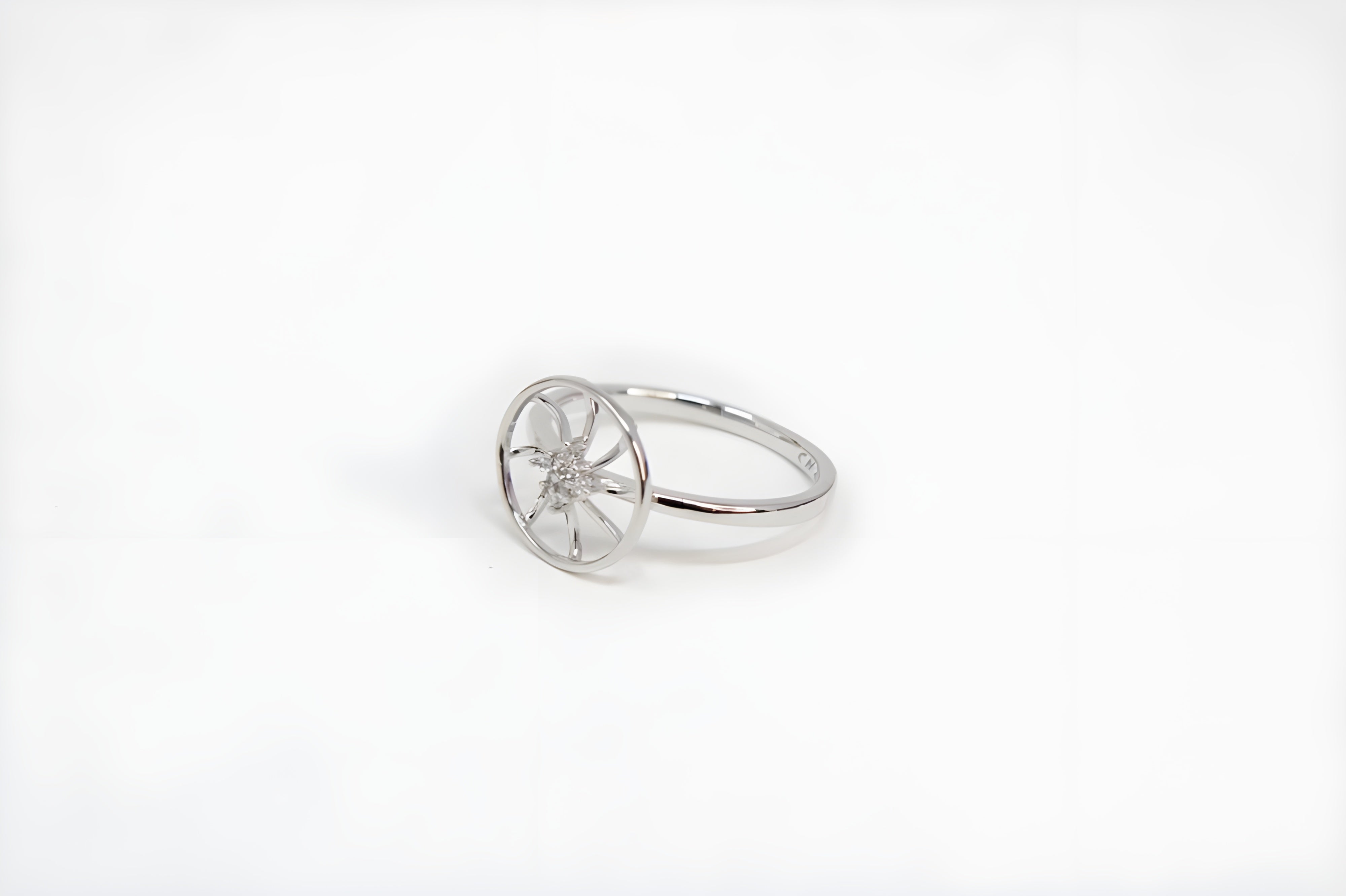 Sun Rays Silver Crystal Ring