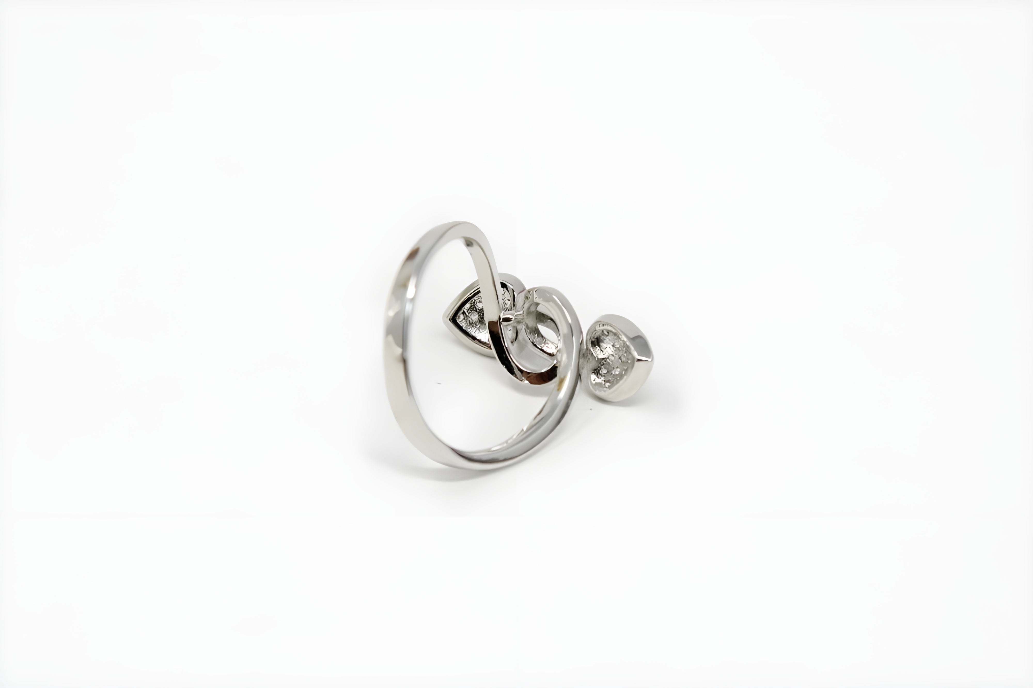 Silver Heart Crystal Ring