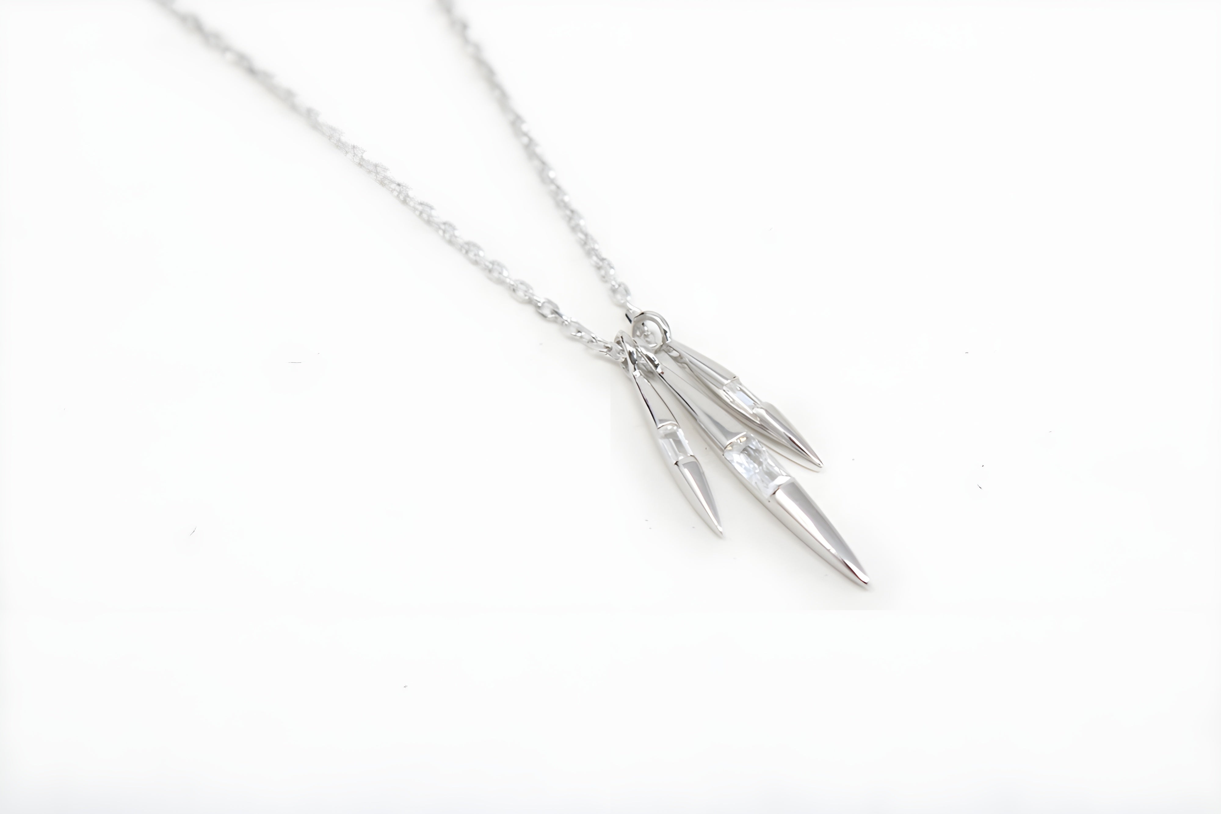 Swarovski Crystal Tri-Line Pendant in Sterling Silver