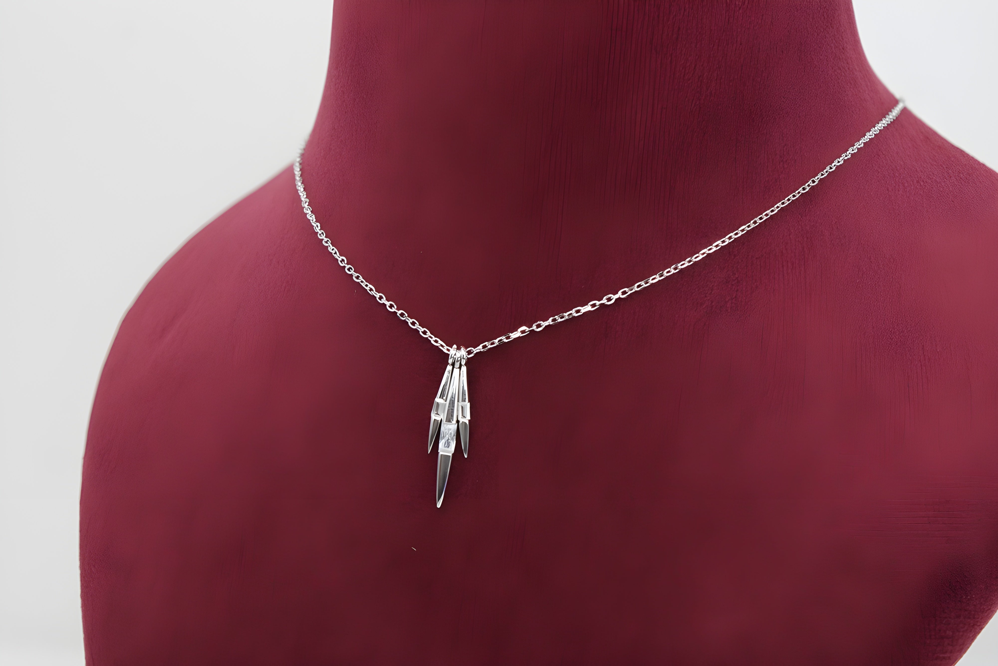 Swarovski Crystal Tri-Line Pendant in Sterling Silver