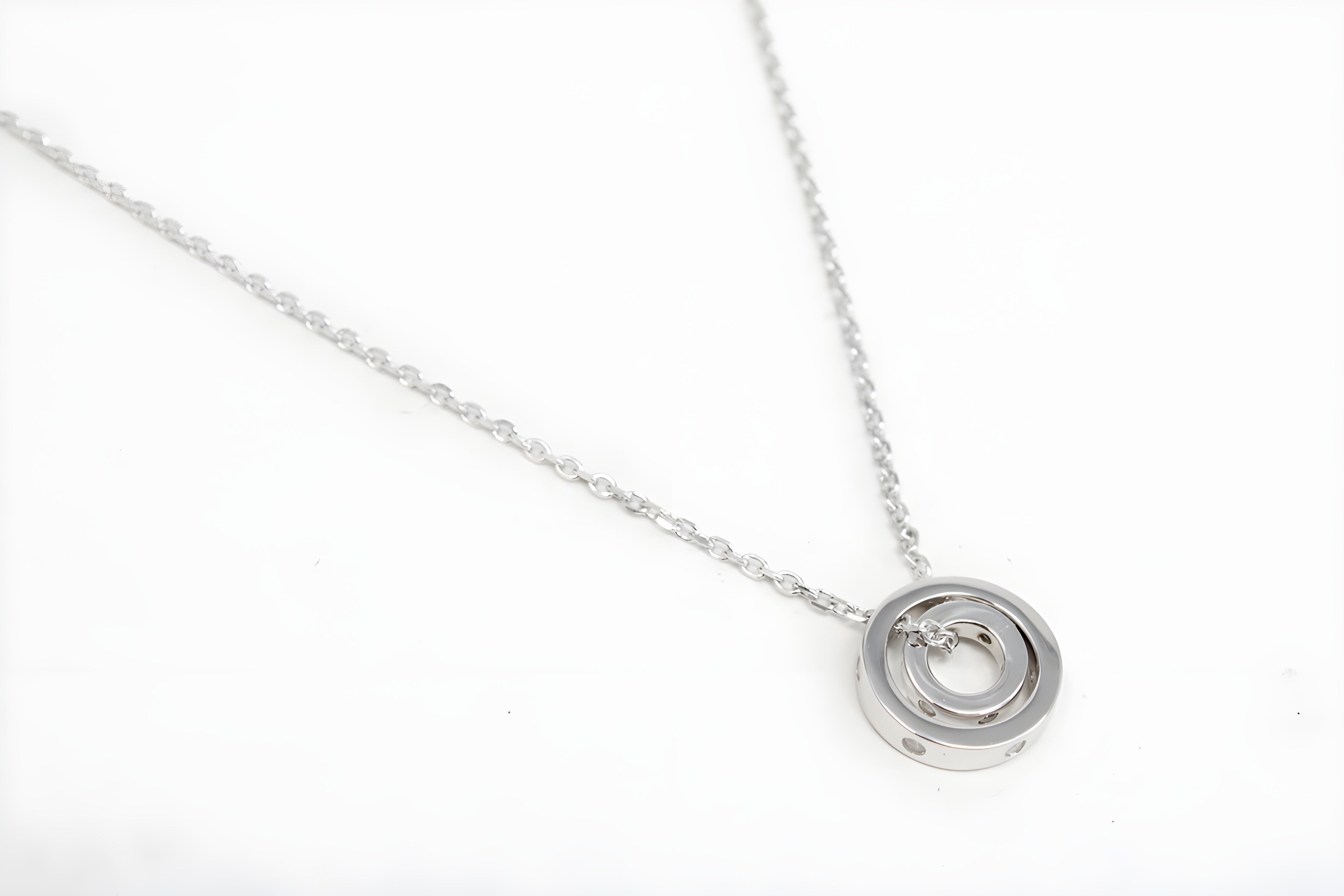 Sterling Silver Swarovski Crystal Dual Circular Ring Pendant