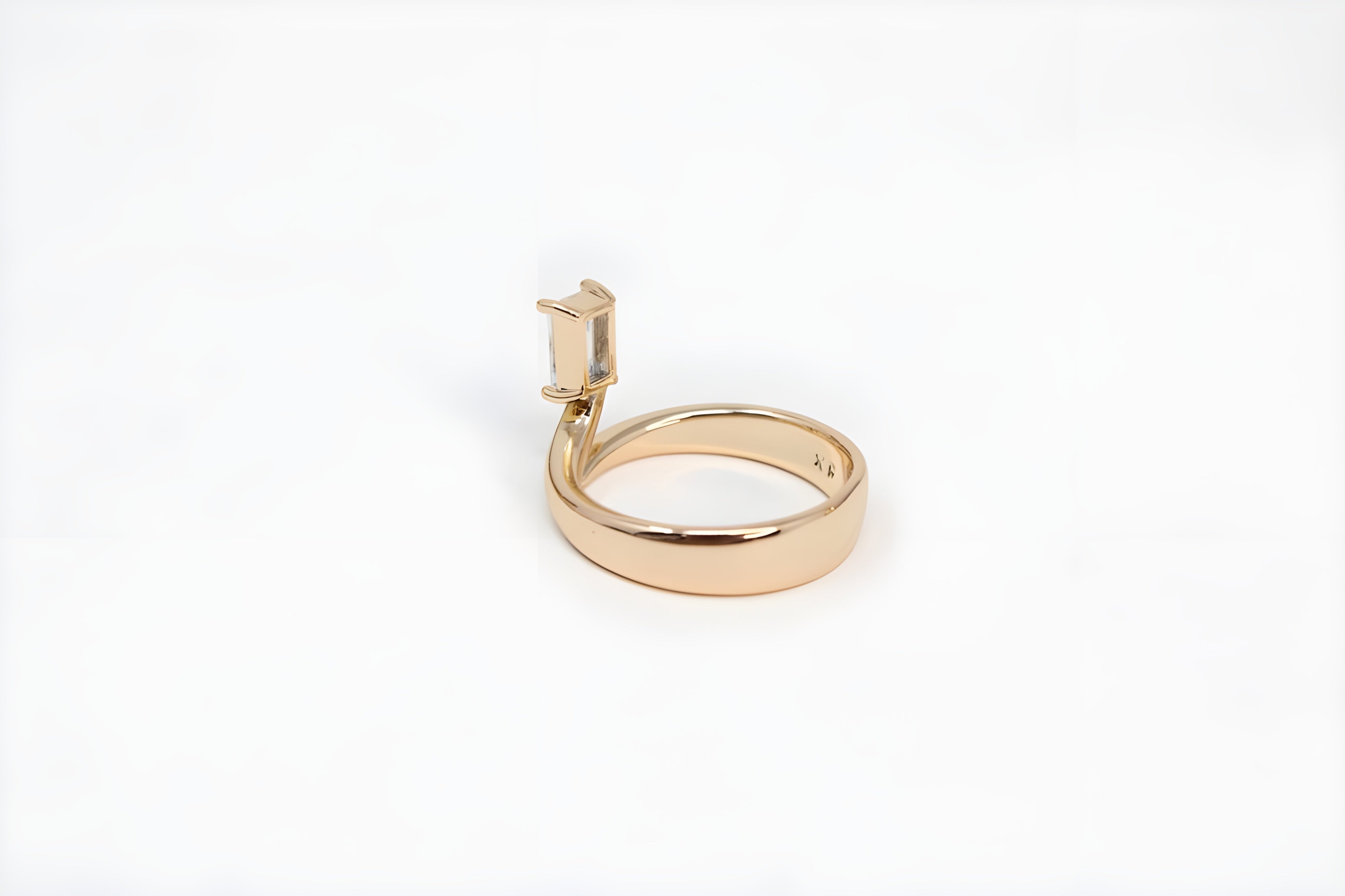 Golden Radiance Rectangle Ring