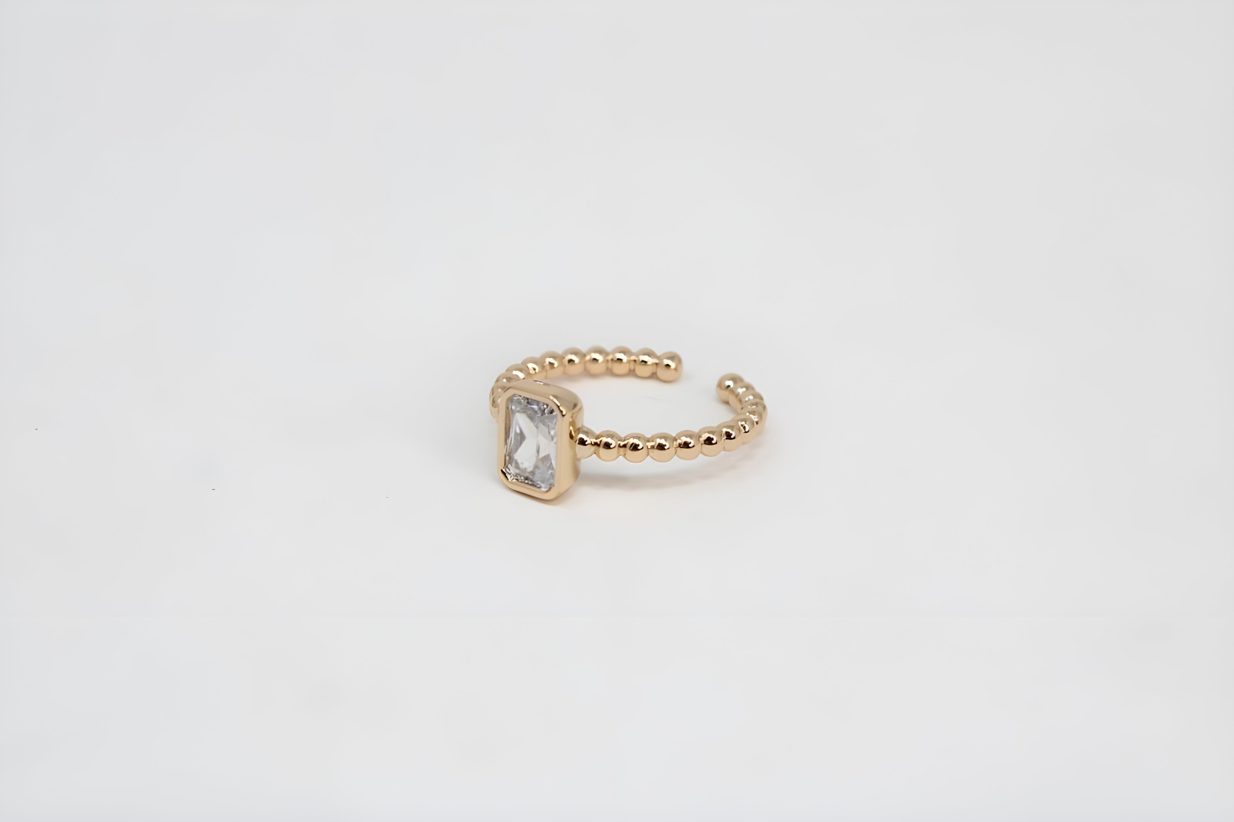 Golden Hollow Crystal Ring