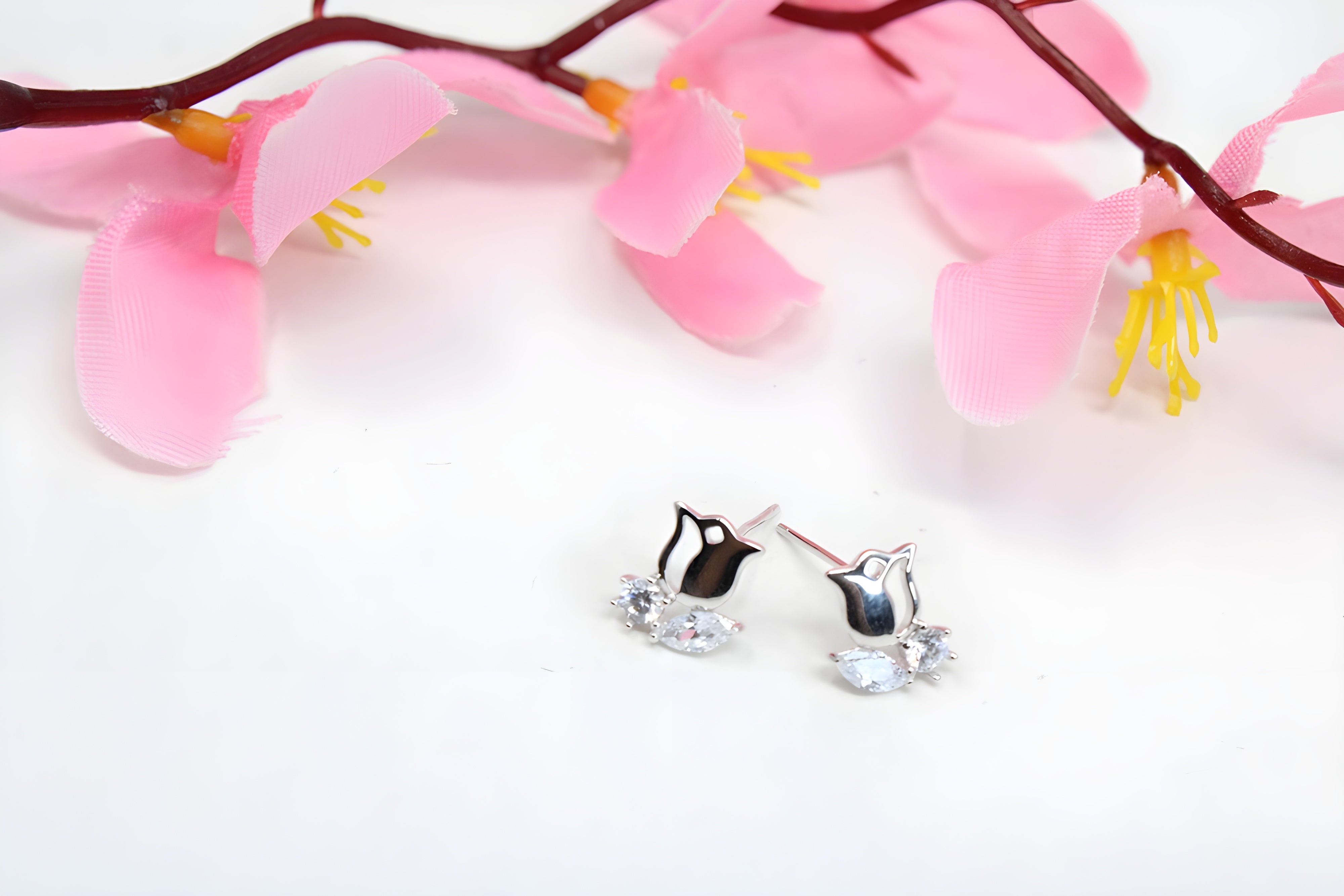 Chic Cascade Sterling Silver Crystal Earrings