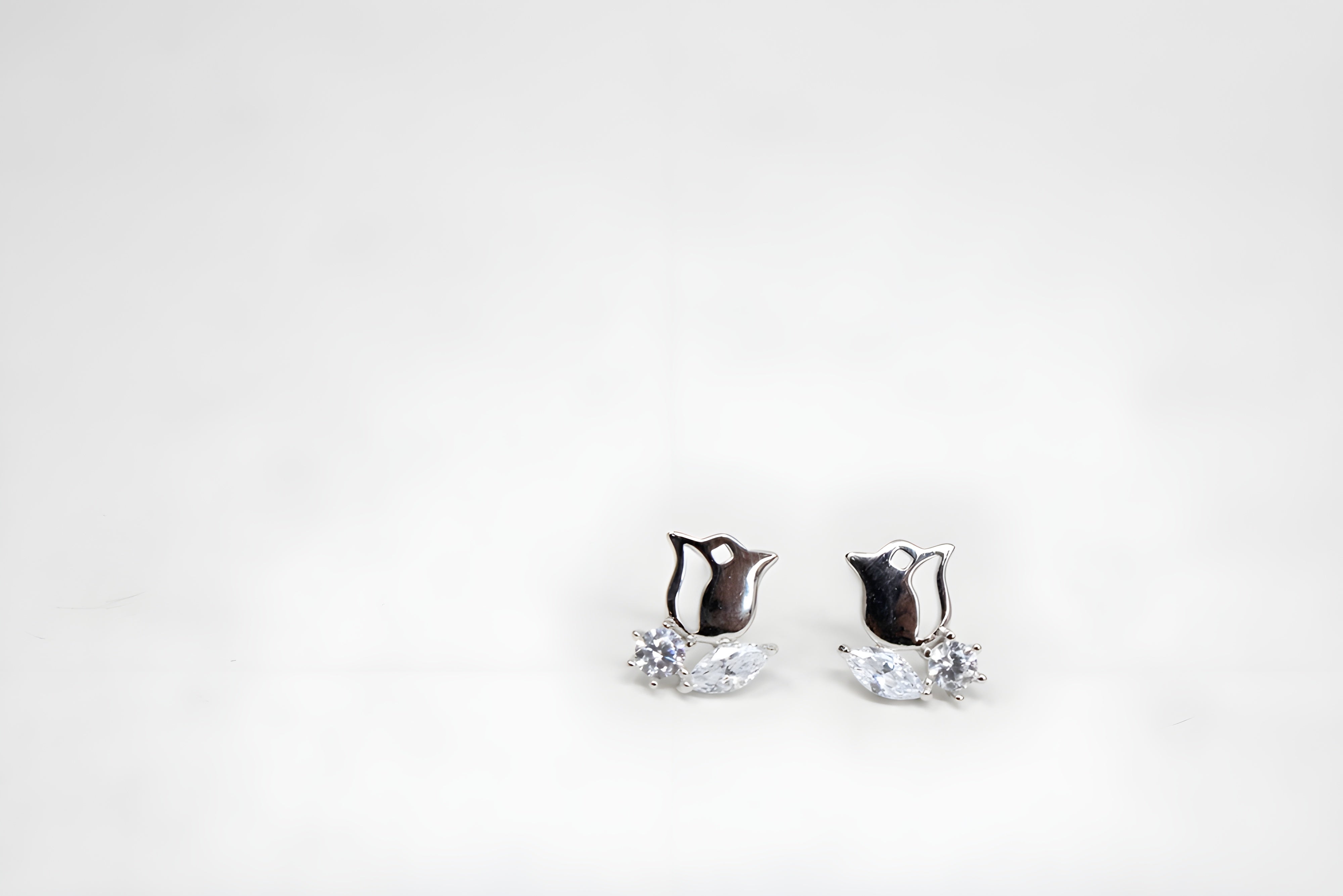 Chic Cascade Sterling Silver Crystal Earrings