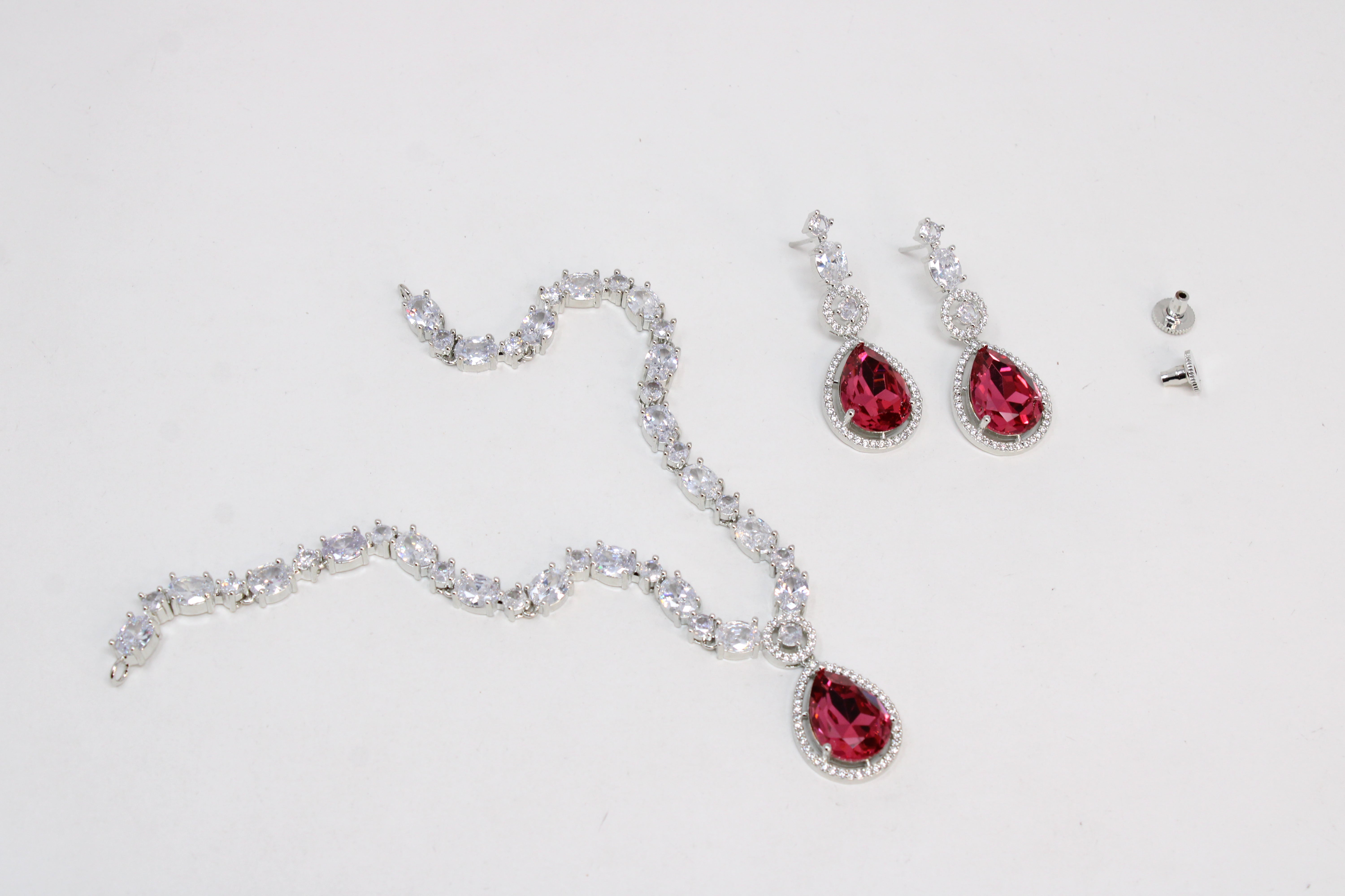 Sparkling Drop Crystal Necklace Set