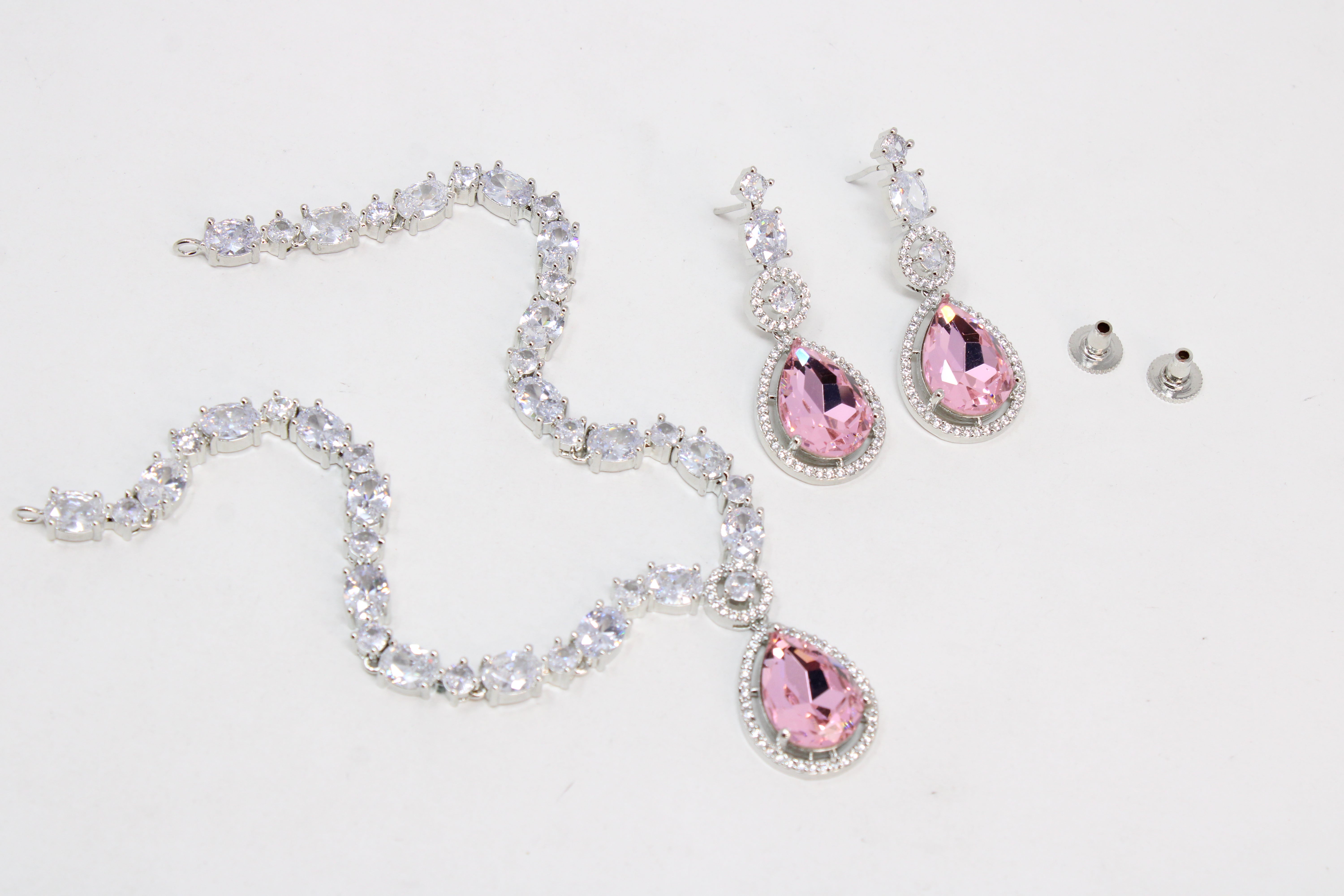 Sparkling Drop Crystal Necklace Set