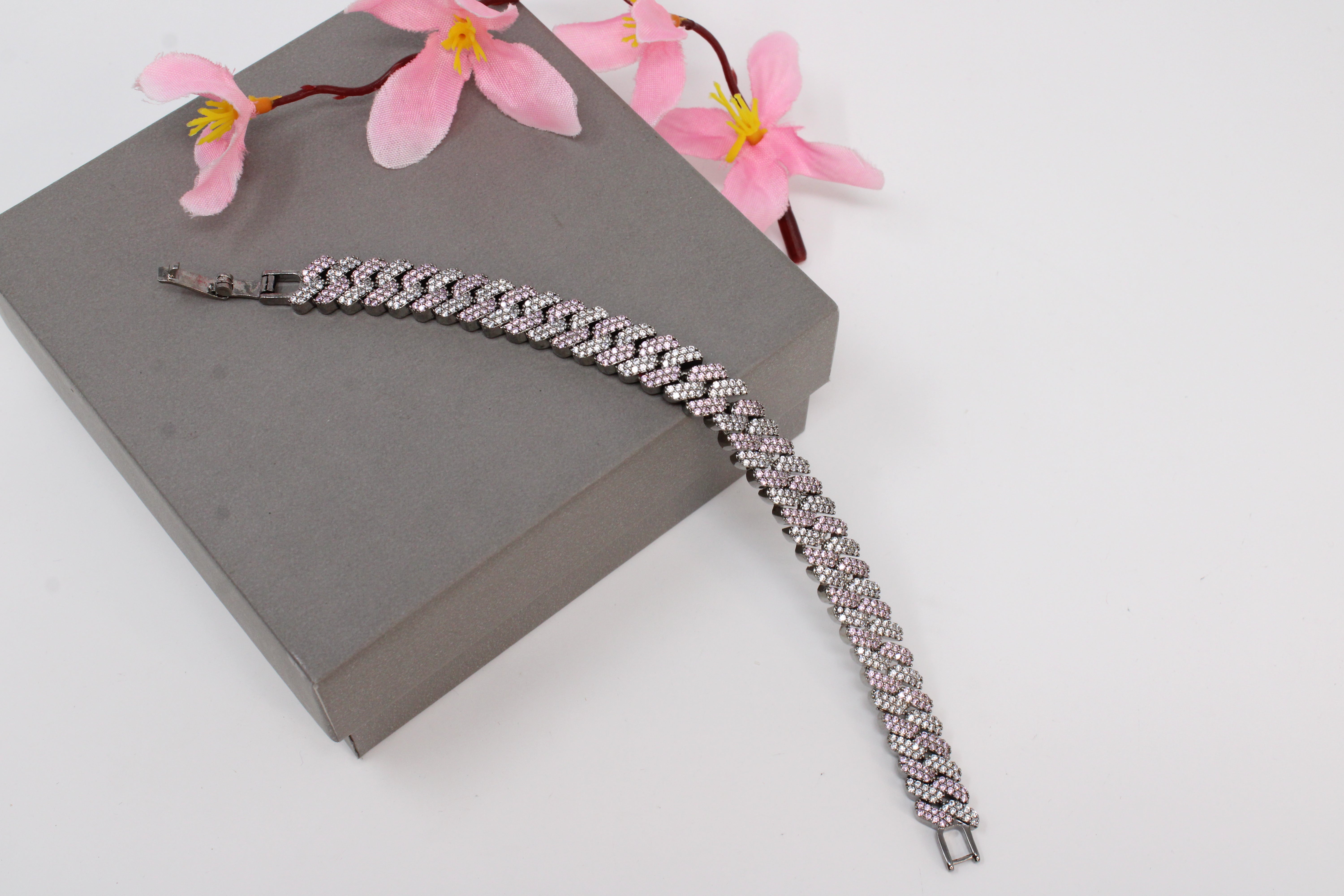 Silver Crystal Chain Bracelet