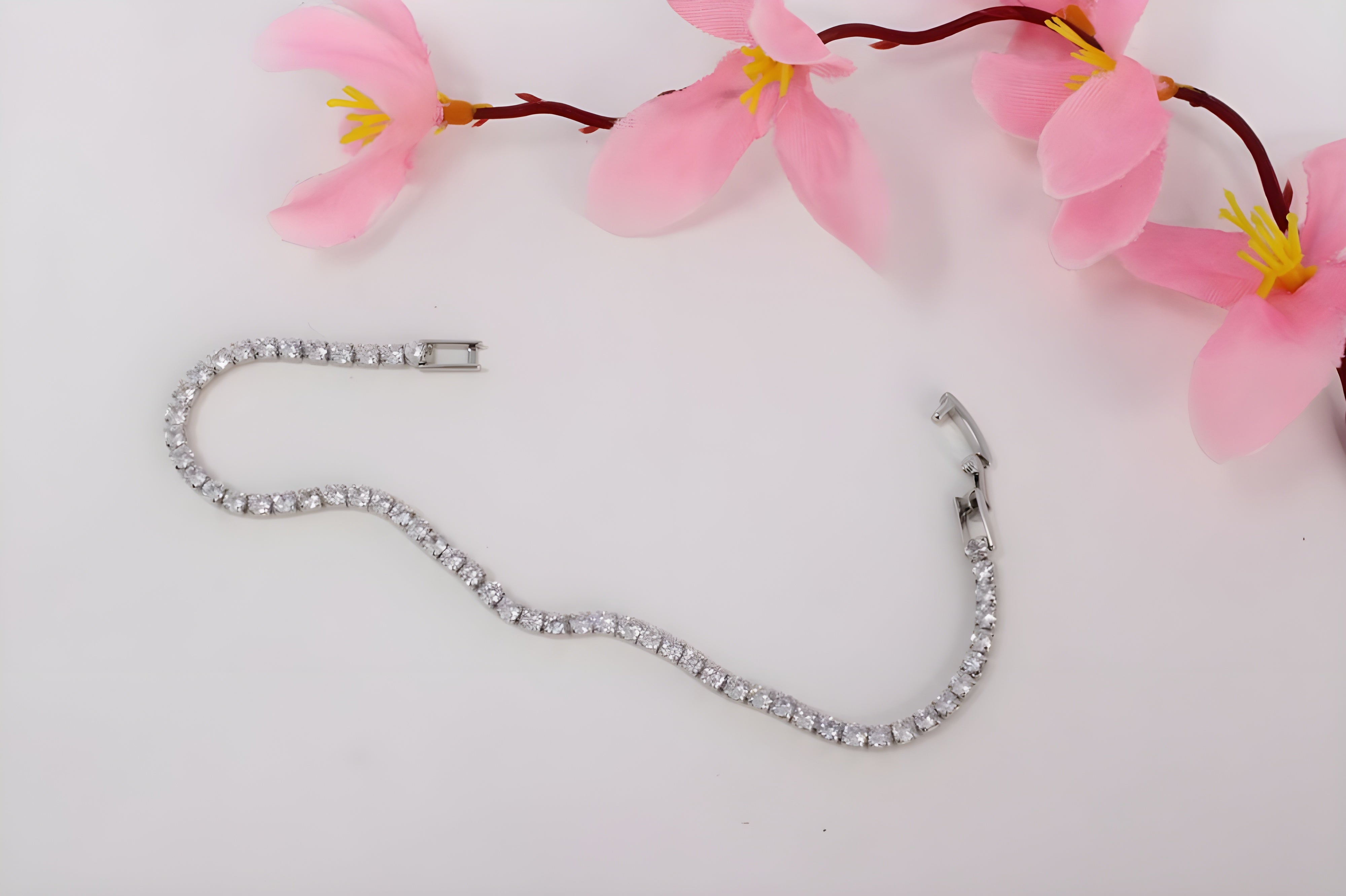 Silver Crystal Chain Bracelet