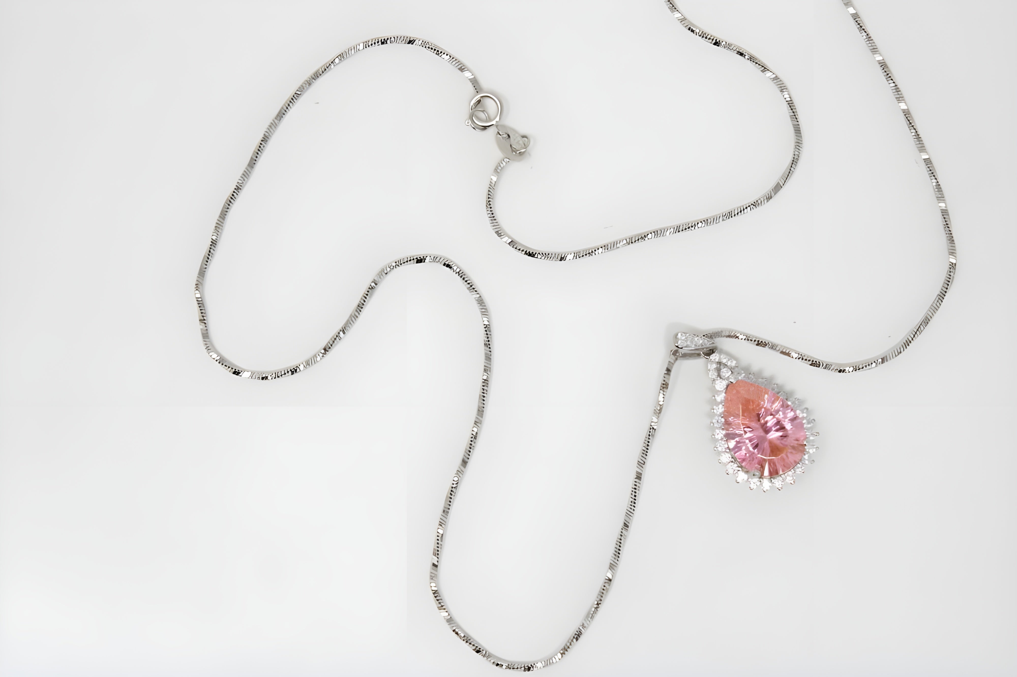 Luminous Peach Halo Crystal Pendant