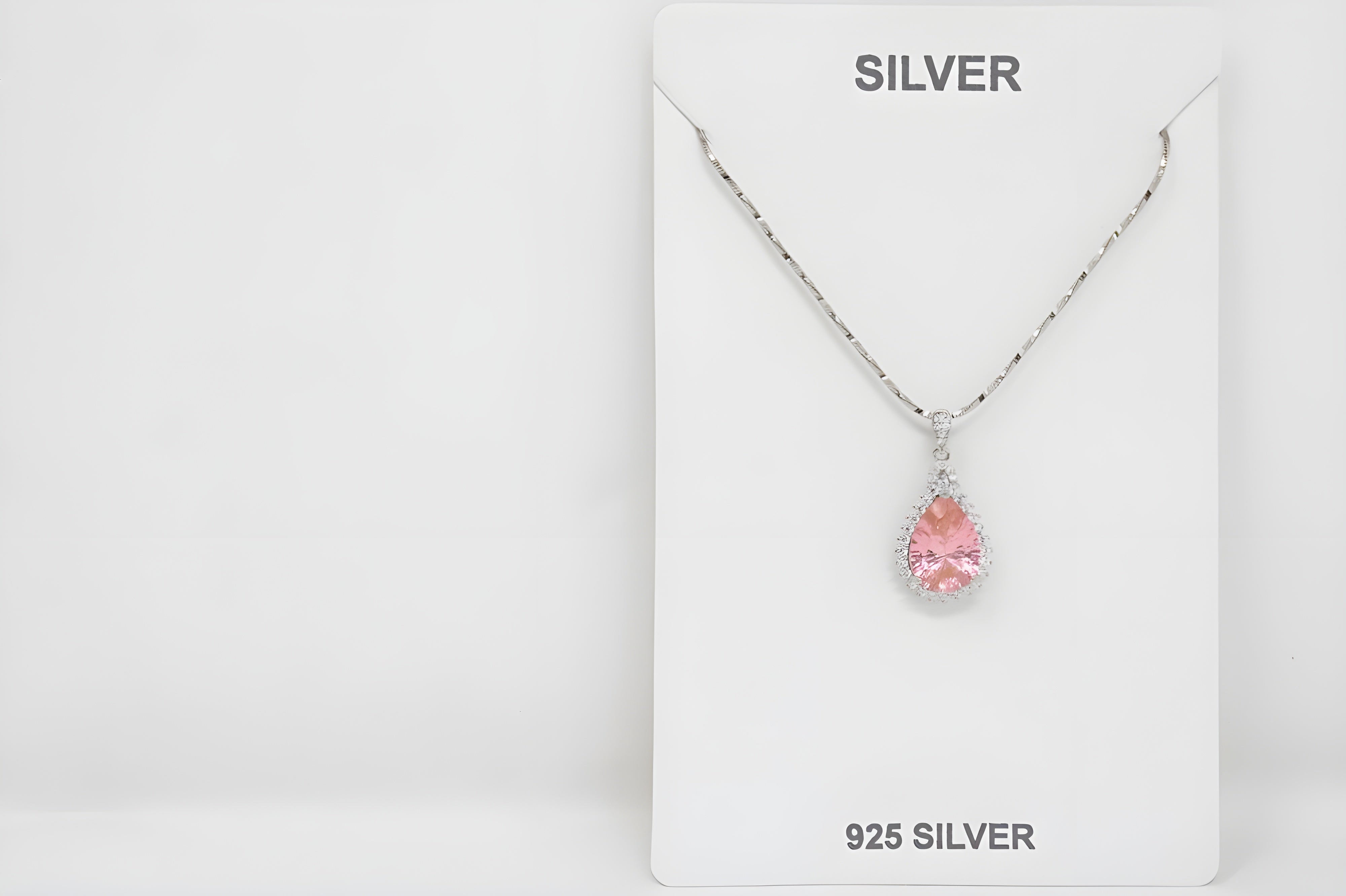 Luminous Peach Halo Crystal Pendant