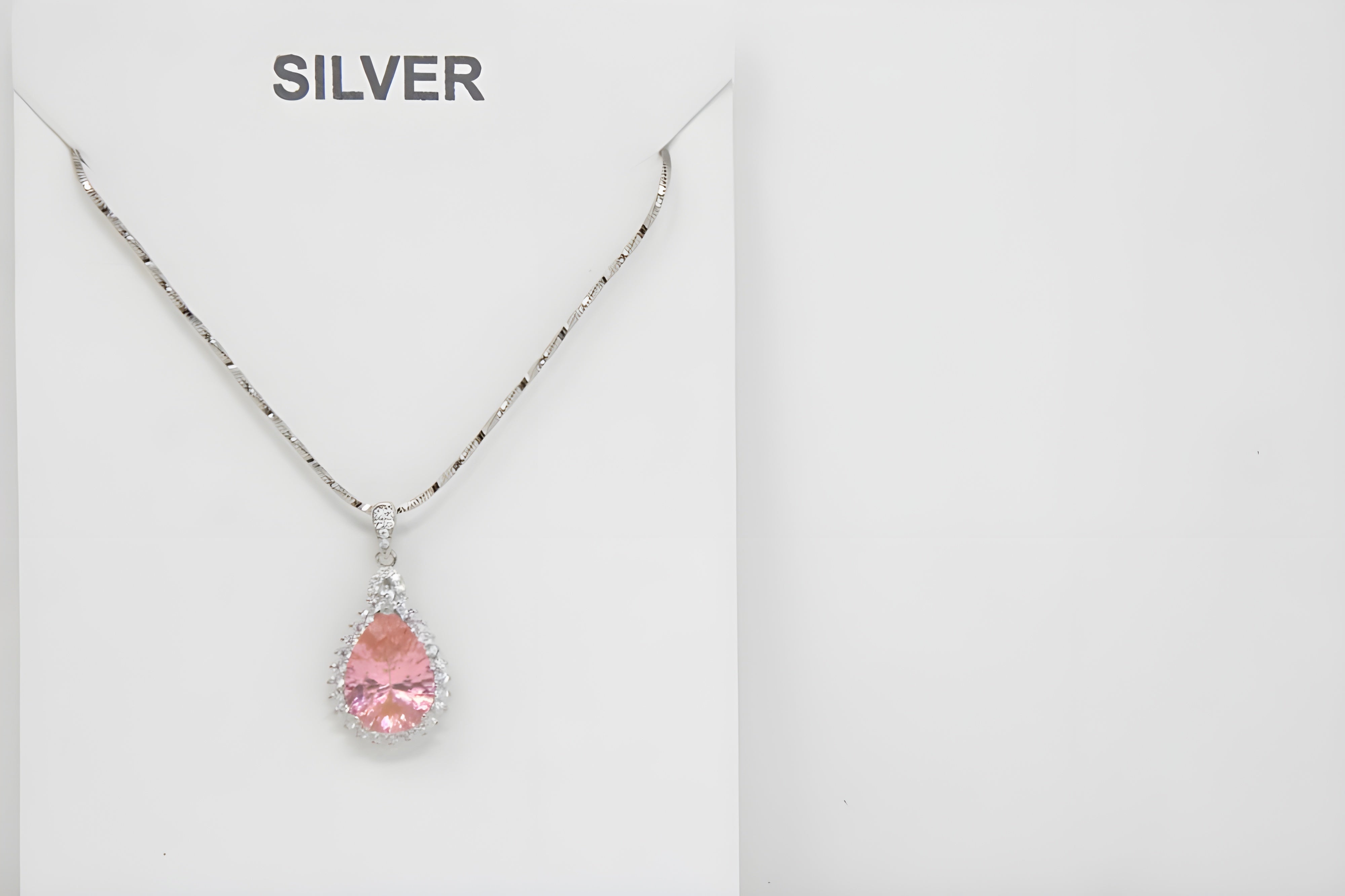 Luminous Peach Halo Crystal Pendant