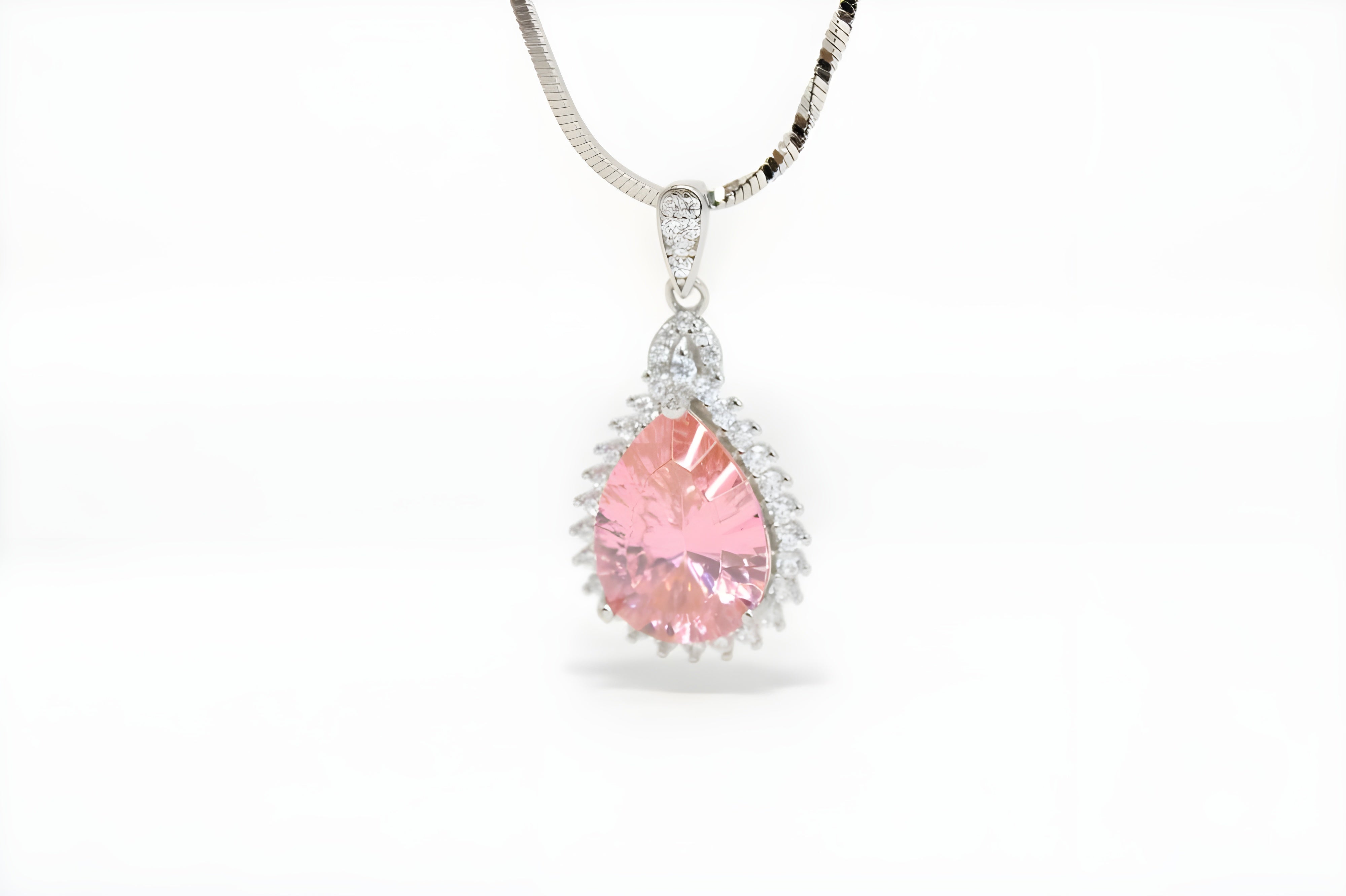 Twilight Peach Teardrop Elegance Pendant