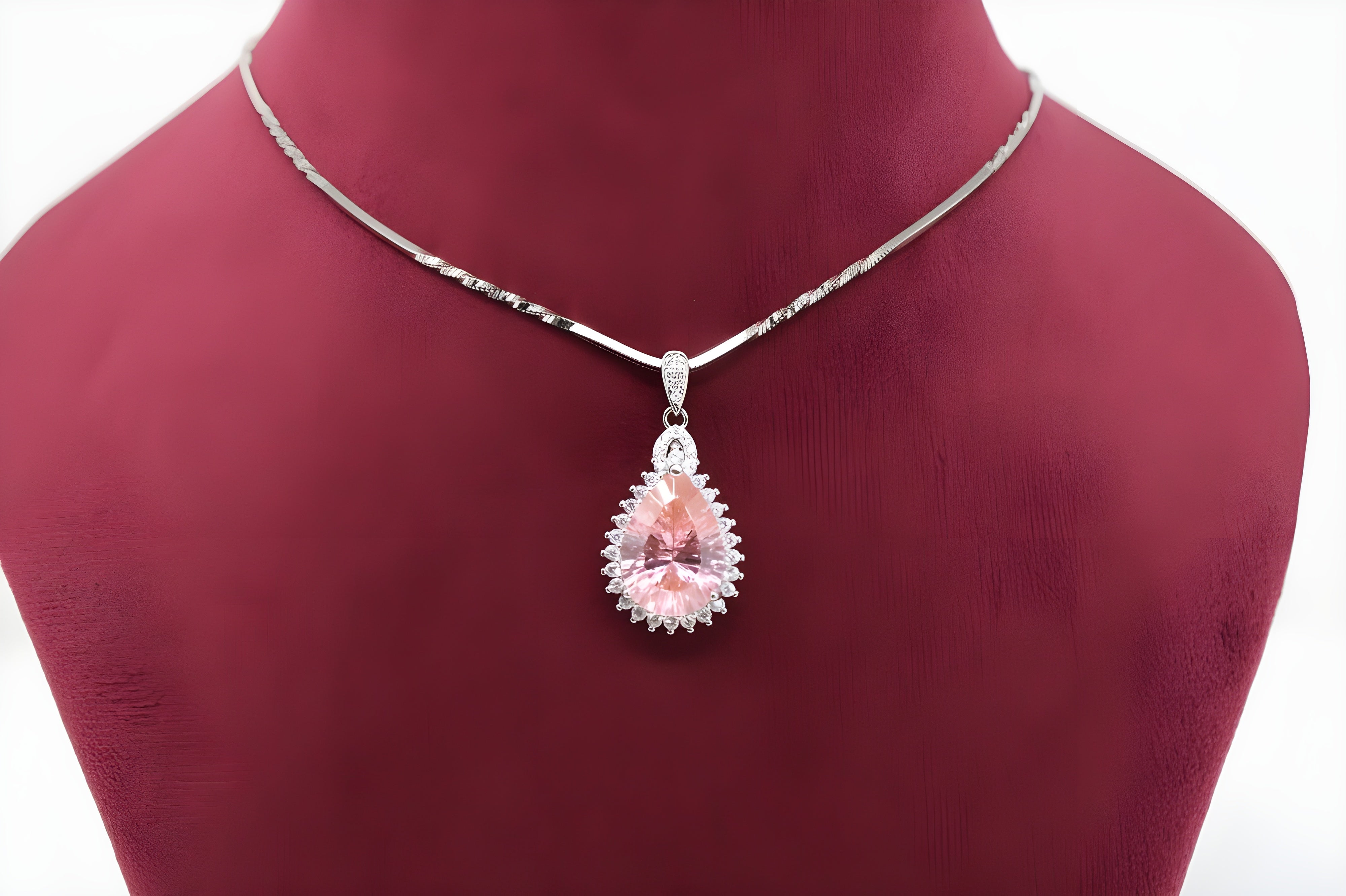 Twilight Peach Teardrop Elegance Pendant