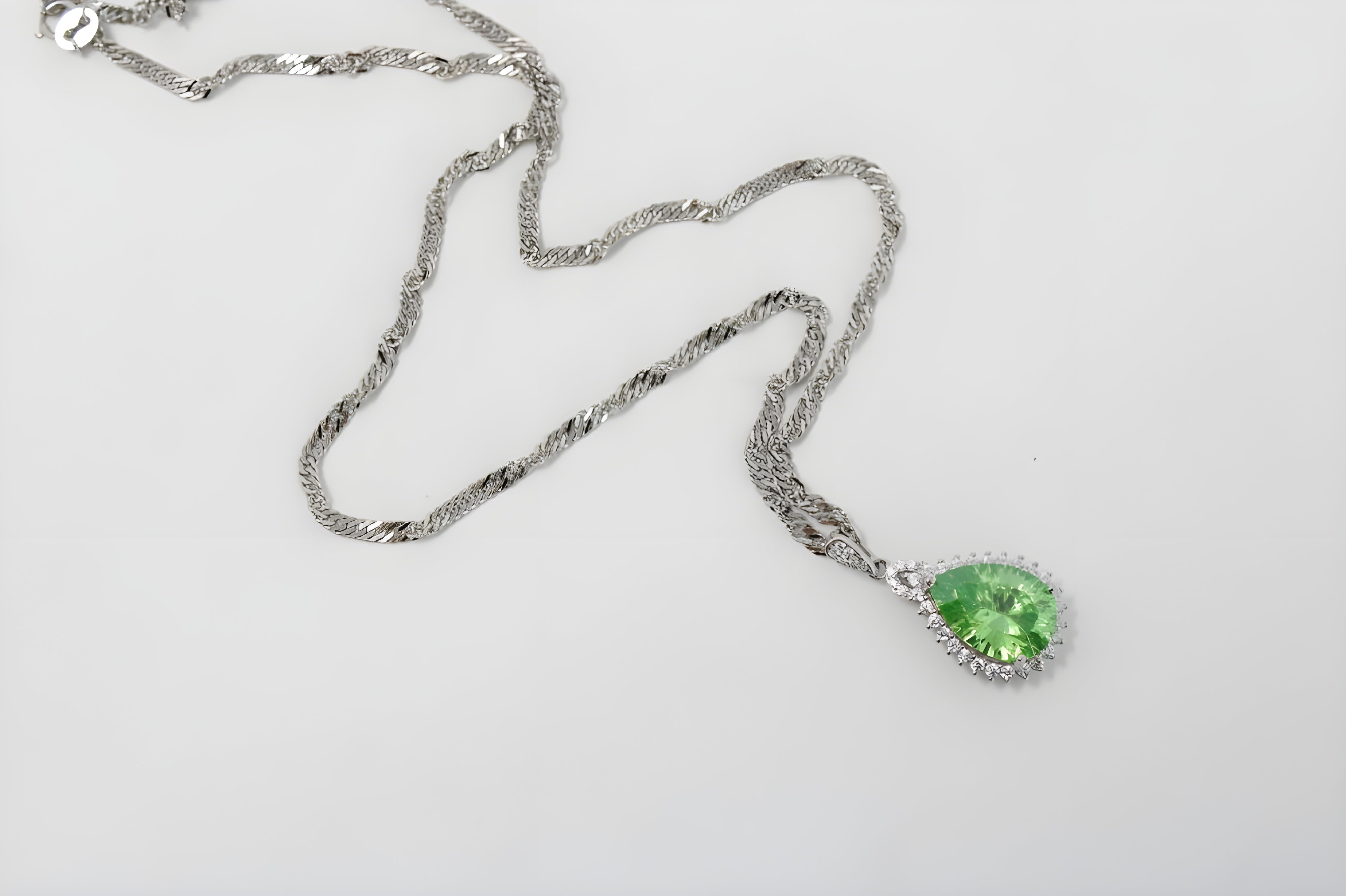 Verdant Glow Teardrop VeeLux Premium Crystal Pendant