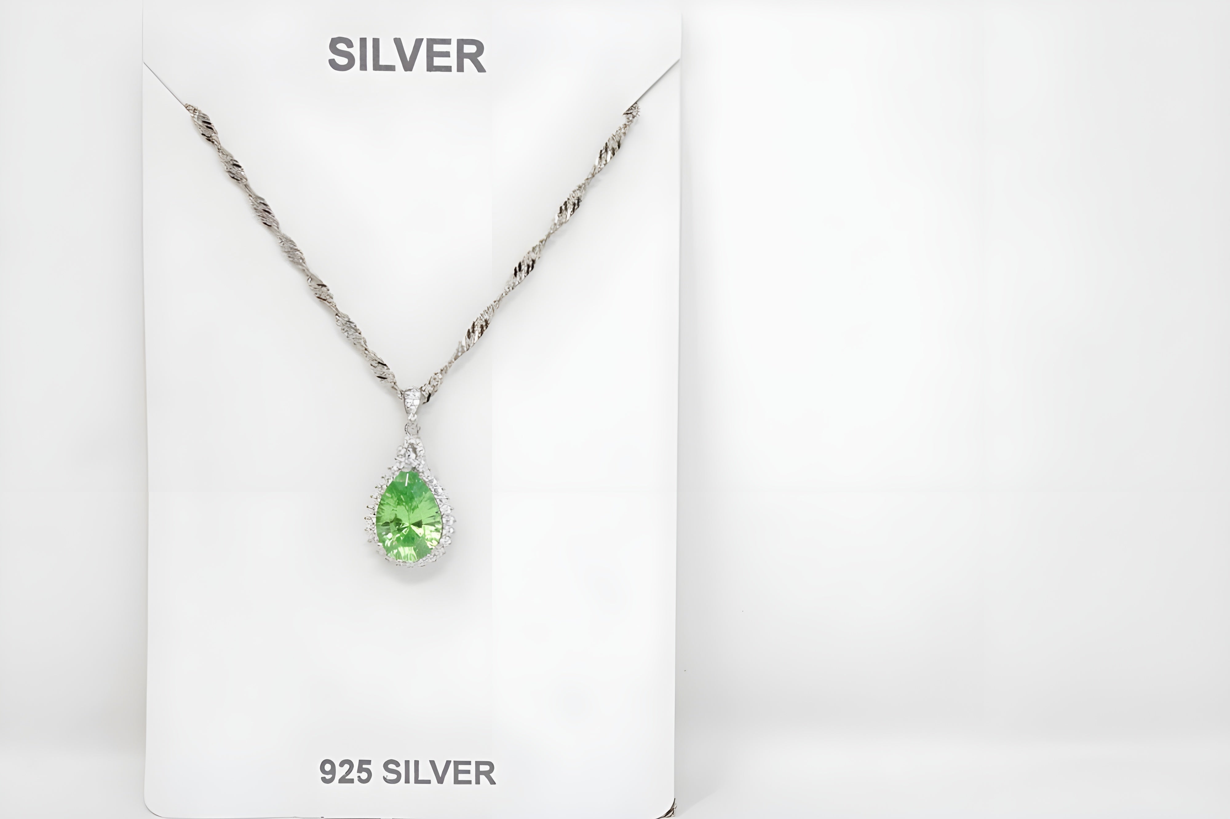 Verdant Glow Teardrop VeeLux Premium Crystal Pendant