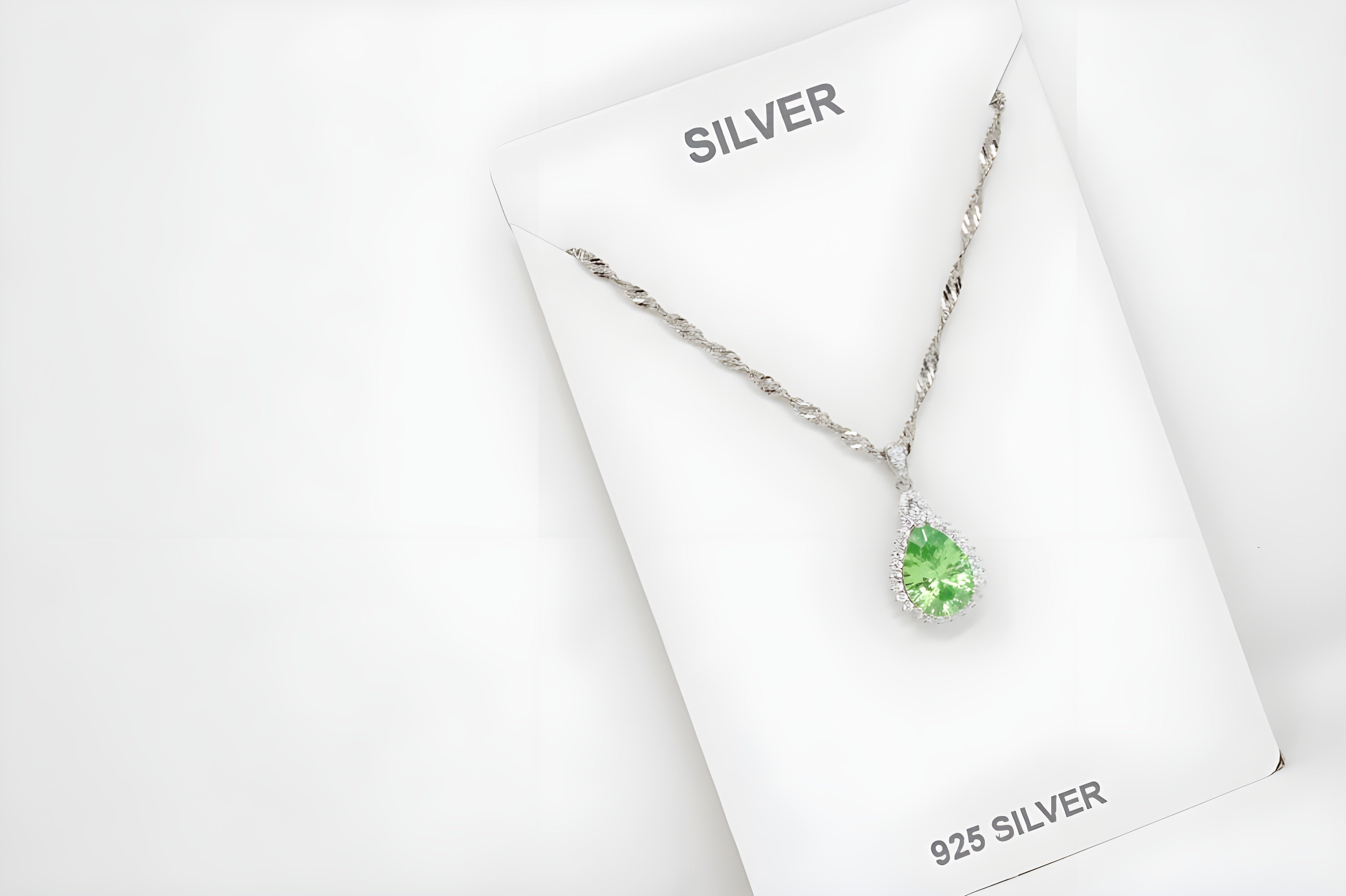 Verdant Glow Teardrop VeeLux Premium Crystal Pendant