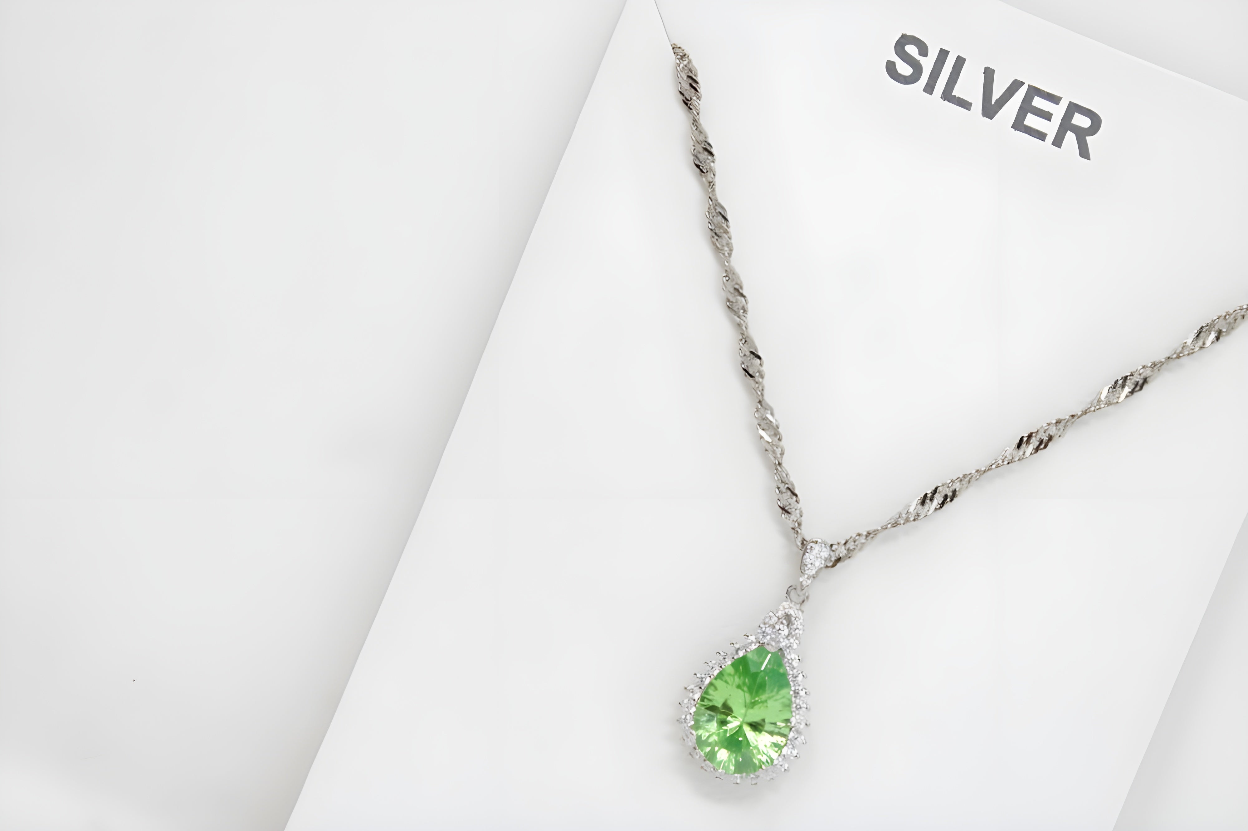 Verdant Glow Teardrop VeeLux Premium Crystal Pendant