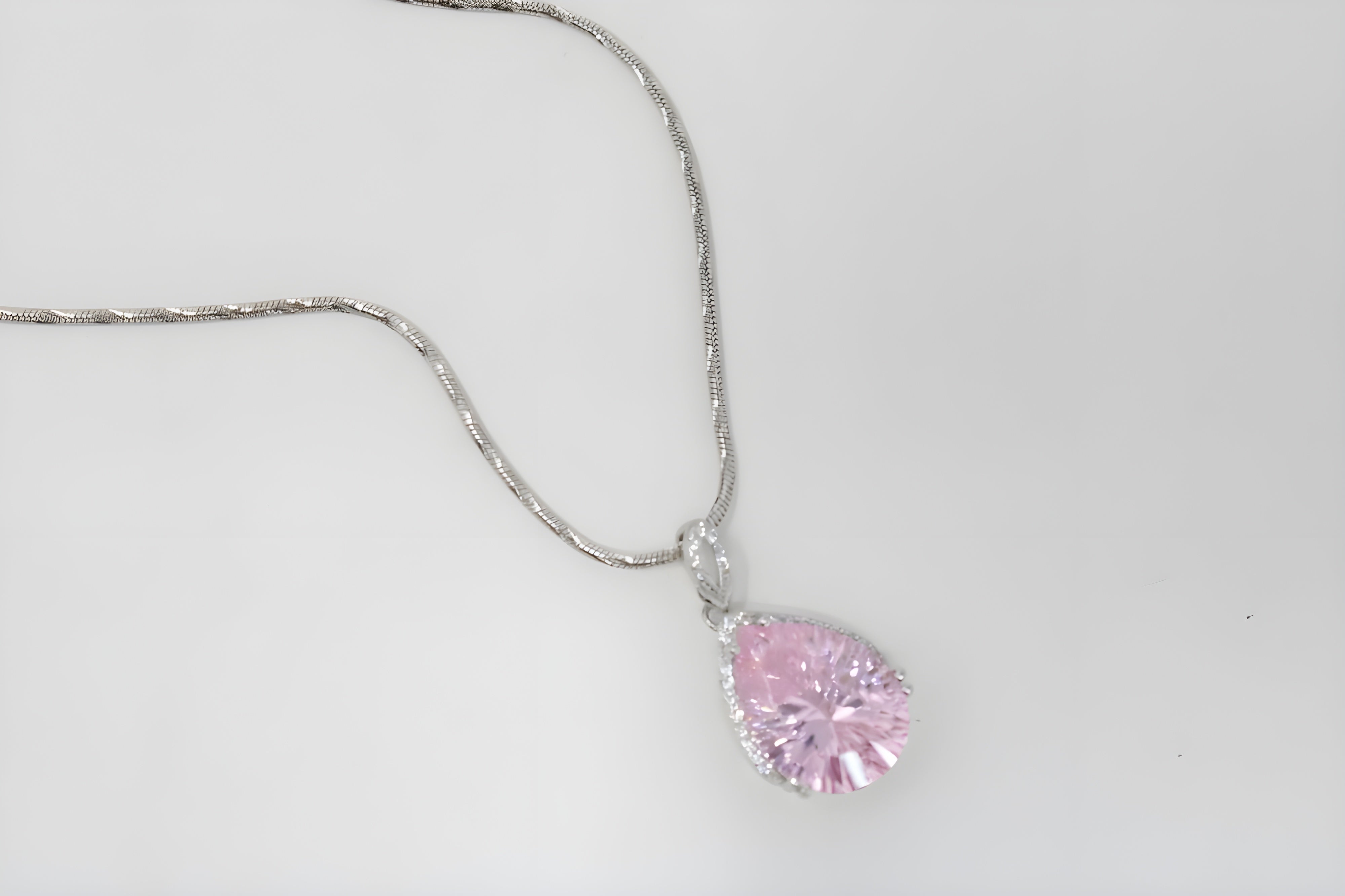 Rose Blossom Elegance Teardrop Pendant with VeeLux Crystals