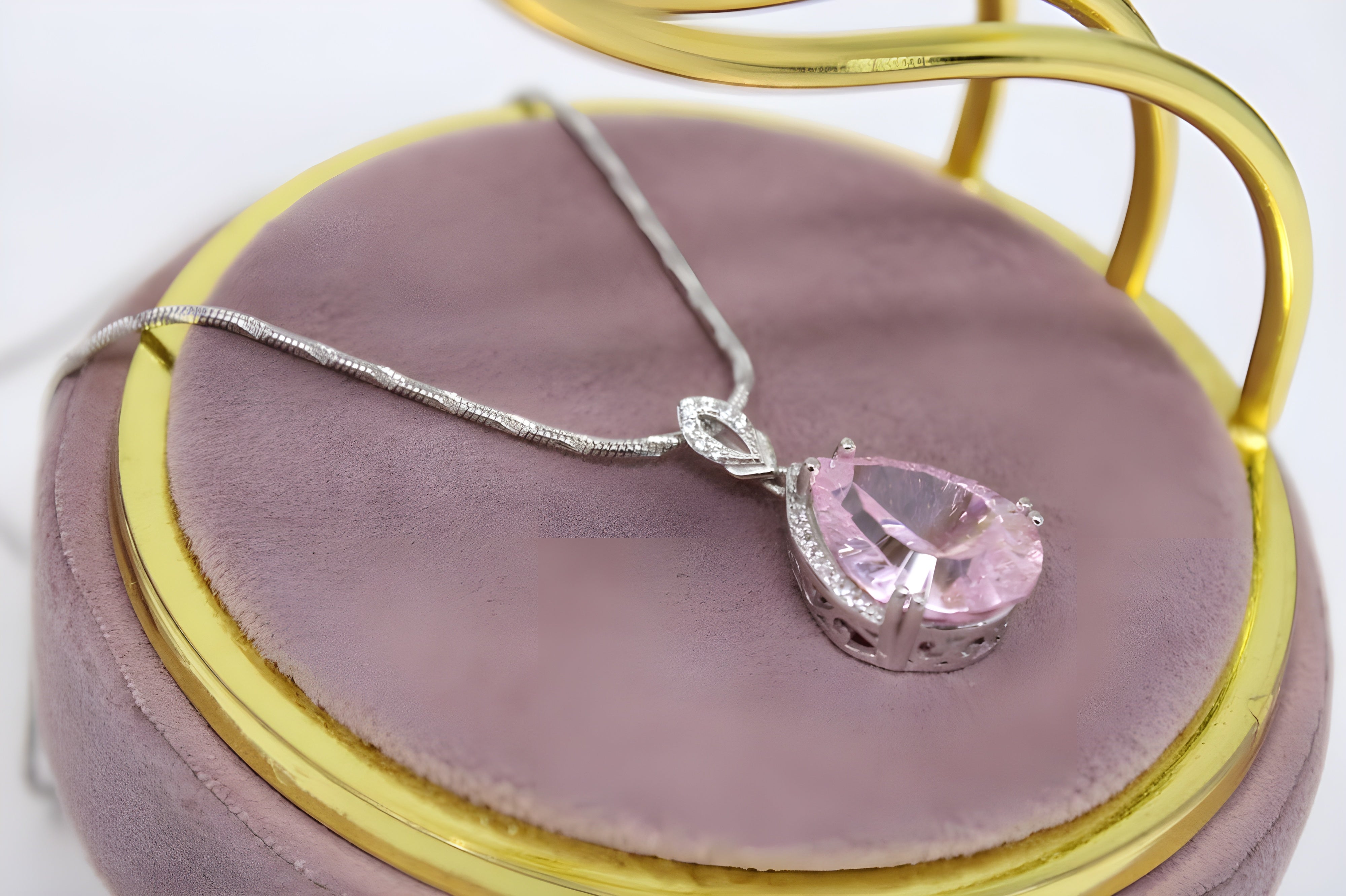 Rose Blossom Elegance Teardrop Pendant with VeeLux Crystals