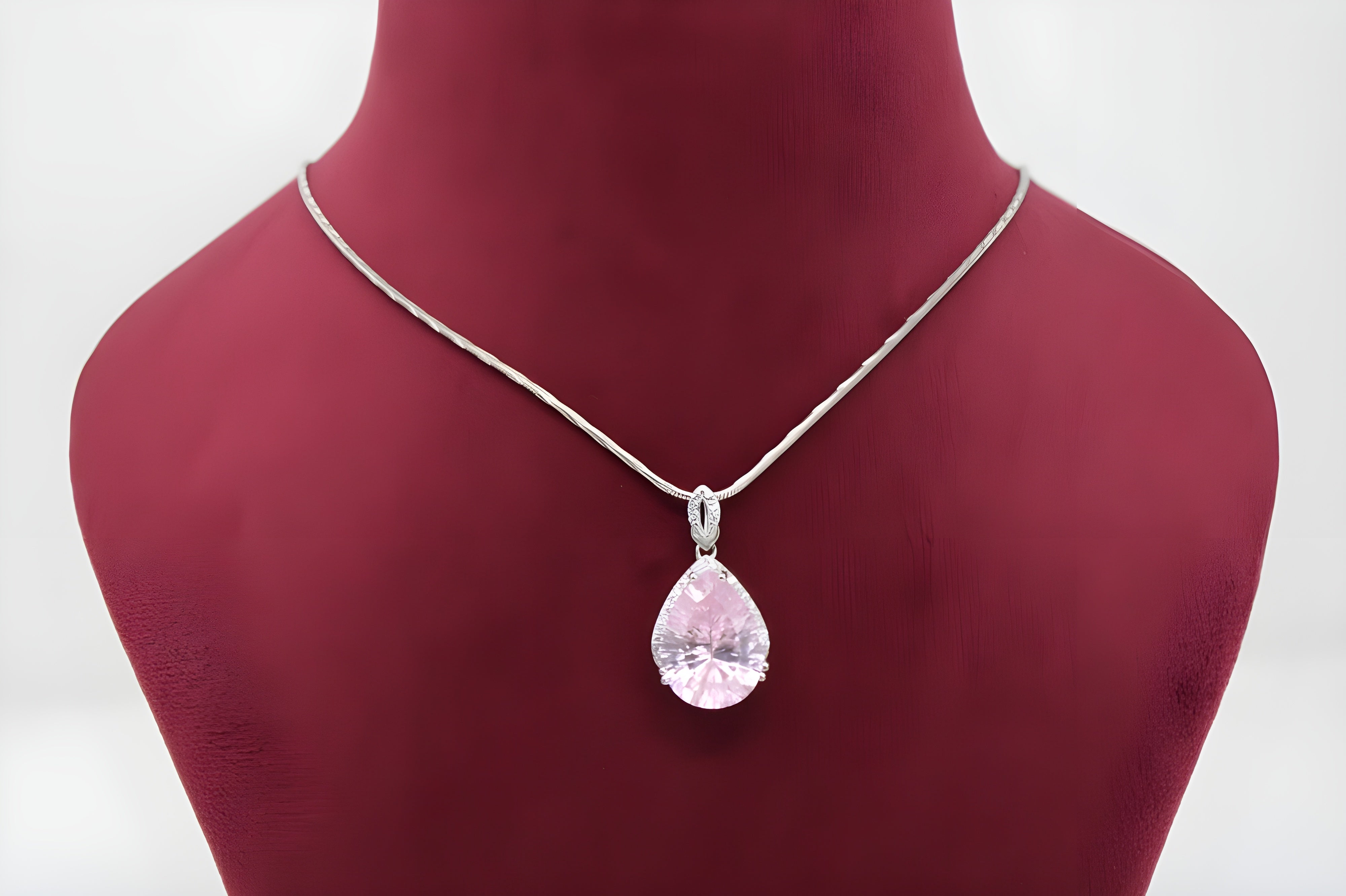 Rose Blossom Elegance Teardrop Pendant with VeeLux Crystals