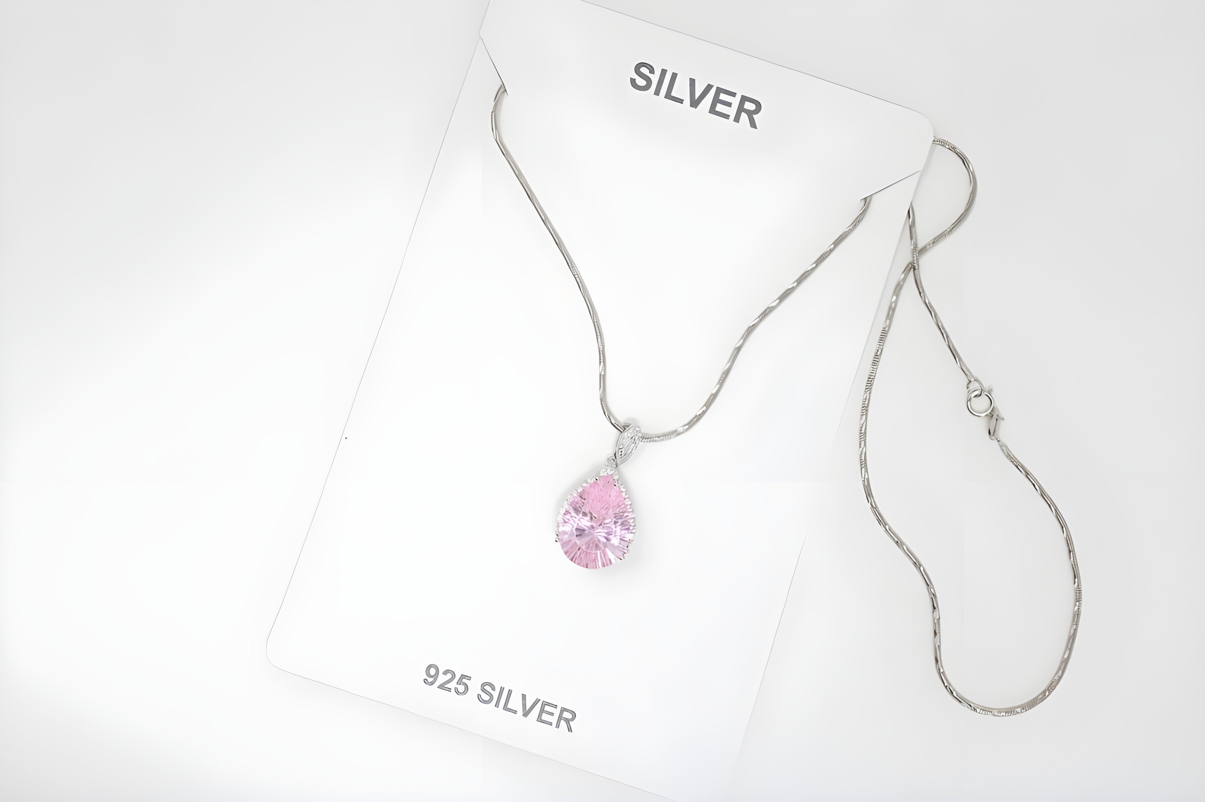 Rose Blossom Elegance Teardrop Pendant with VeeLux Crystals